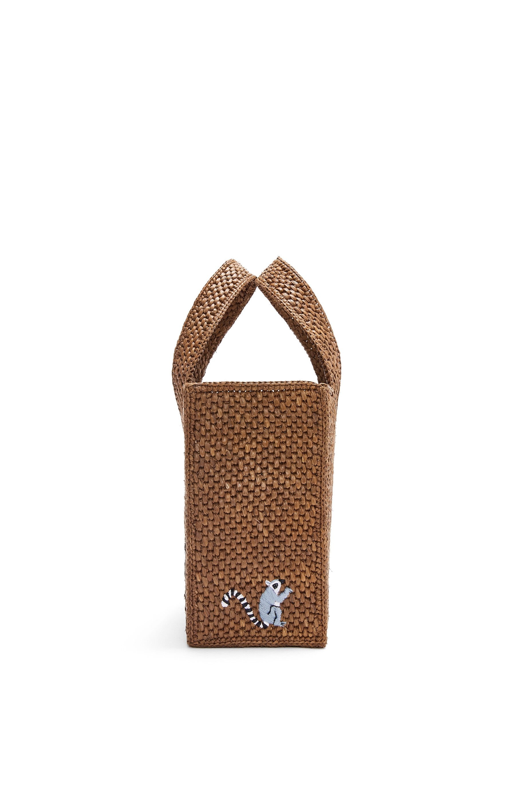 Lemur small Font Tote in raffia - 3
