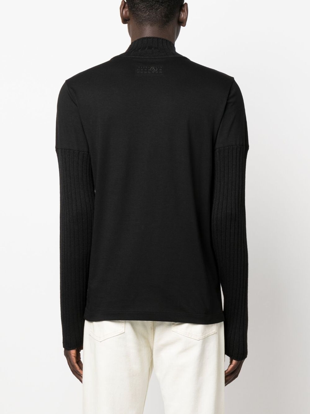 ribbed-detail high-neck sweatshirt - 4