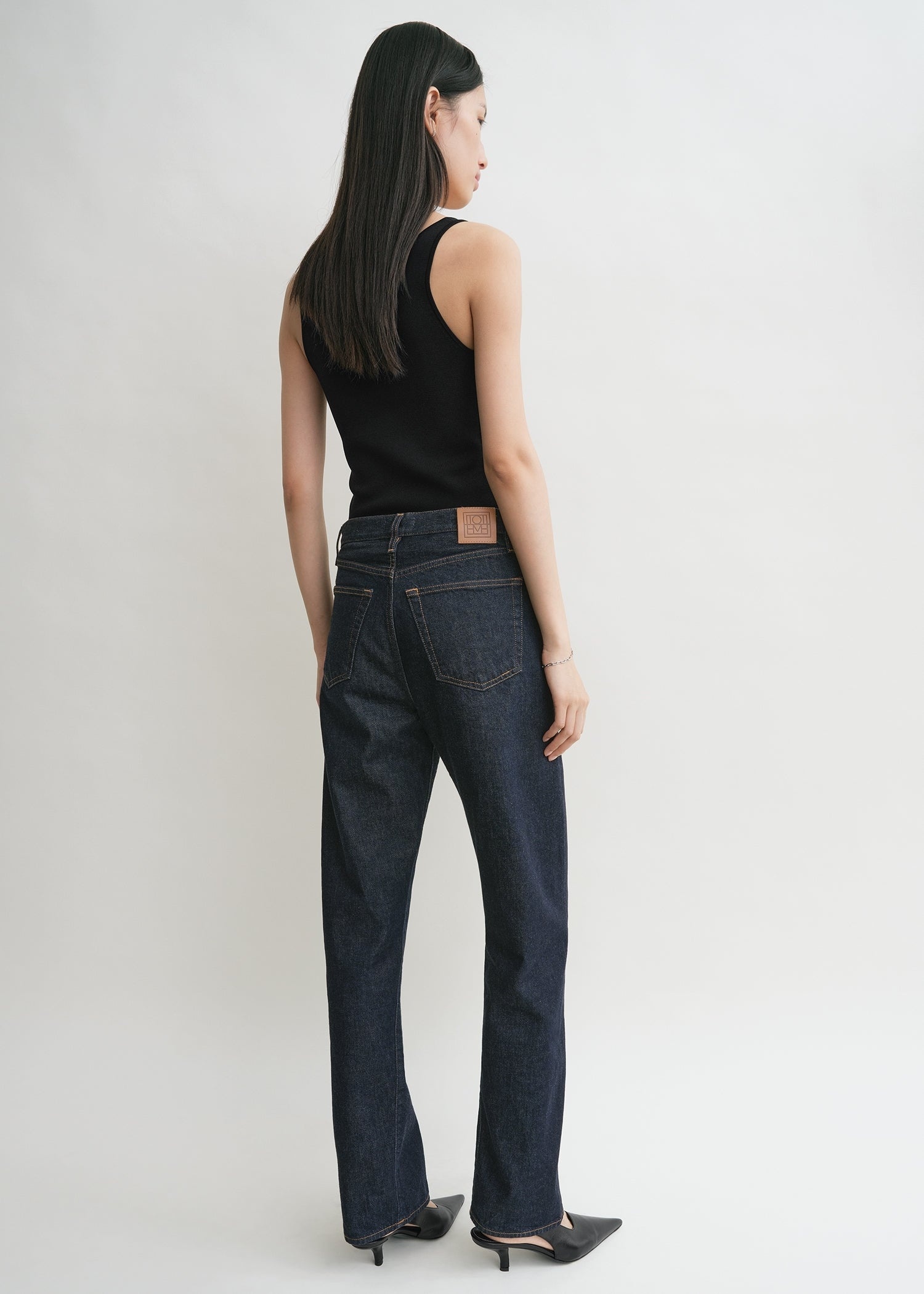 Twisted seam denim full length rinsed blue - 4