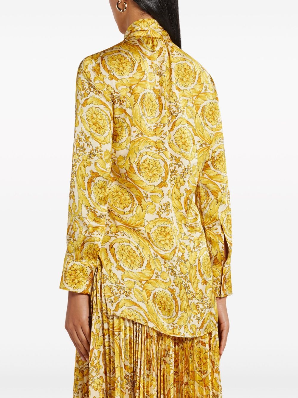 Barocco-print silk shirt - 4
