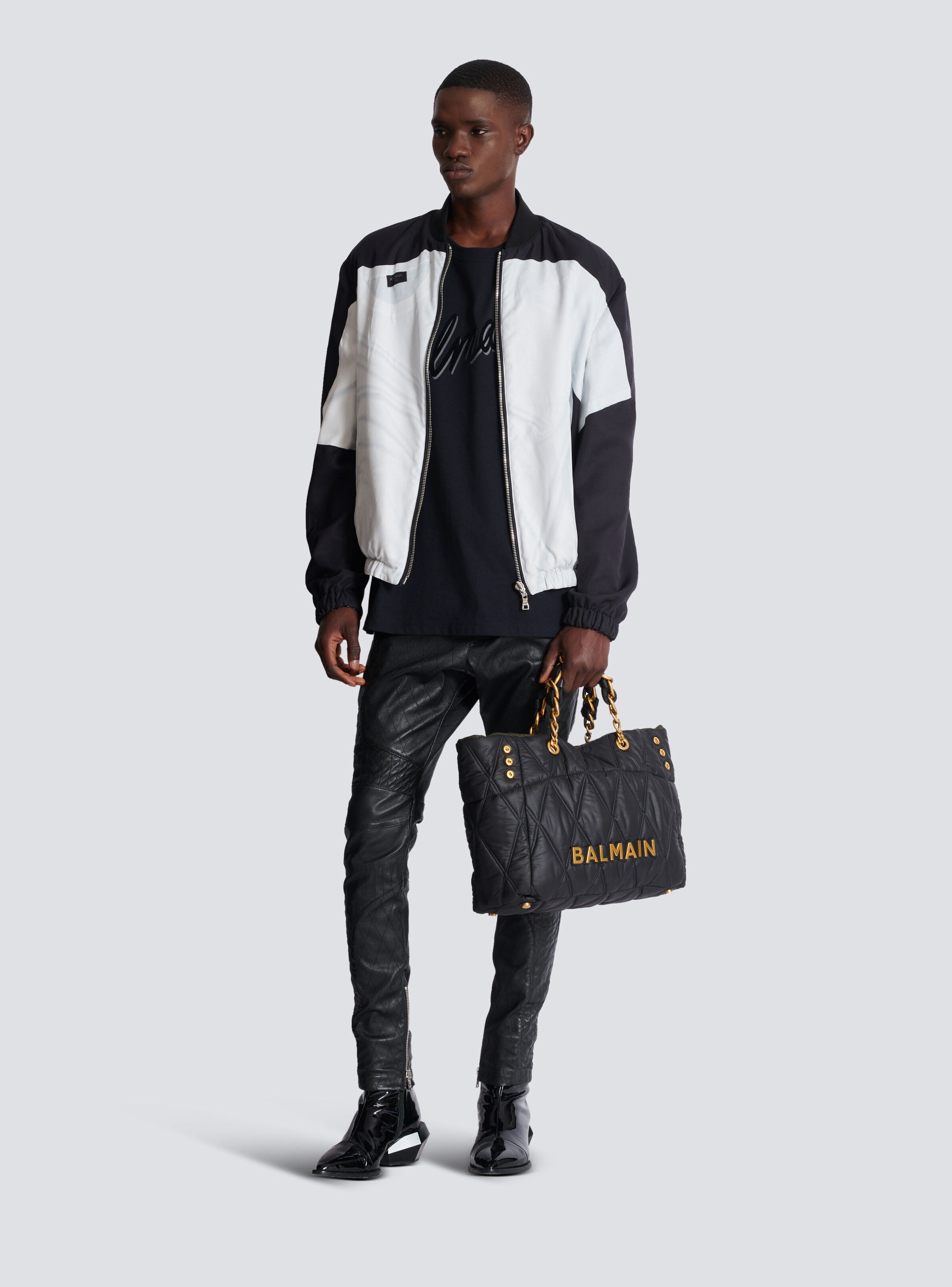 Bomber jacket with T-shirt print - 2