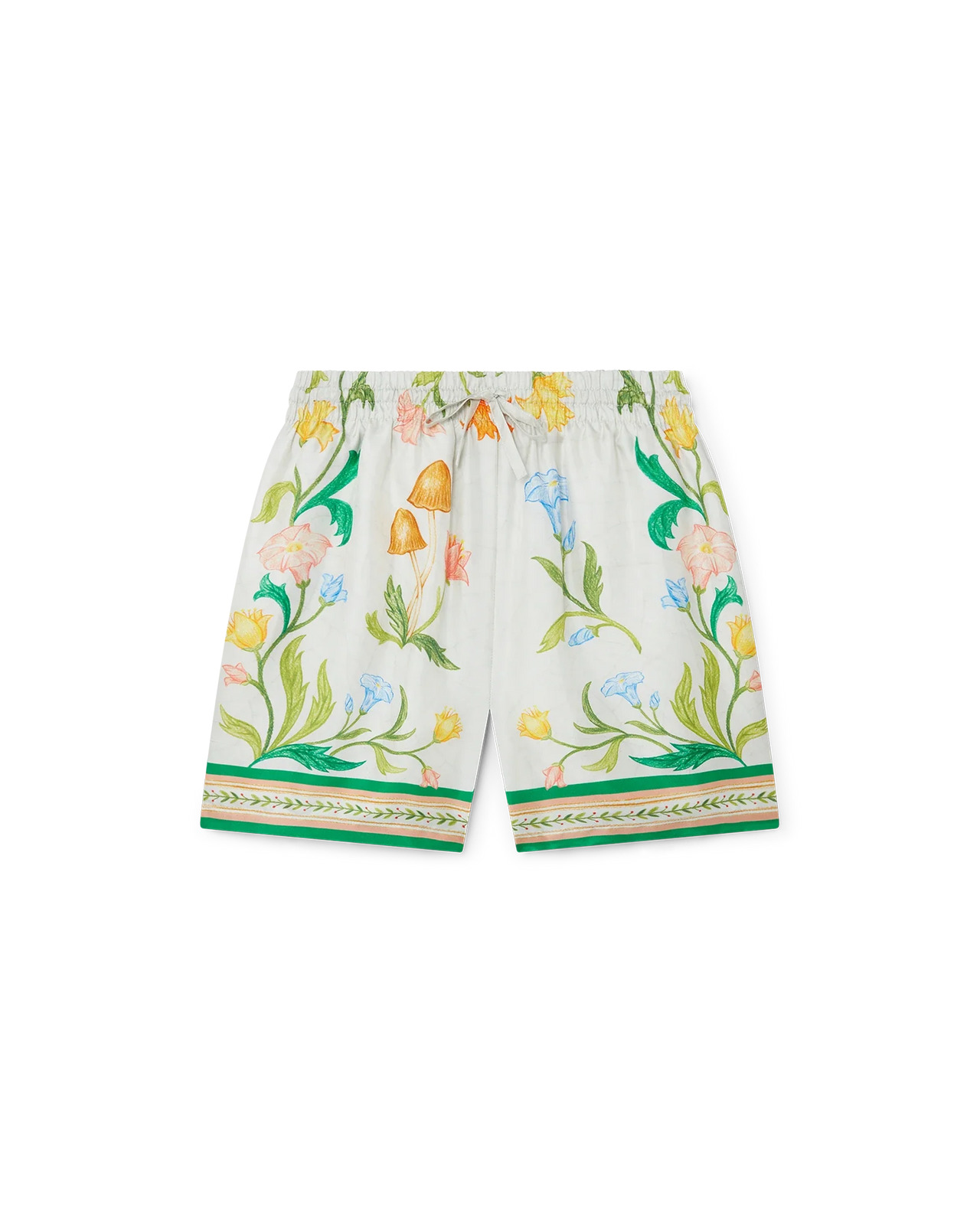 L'Arche Fleurie Silk Shorts - 1