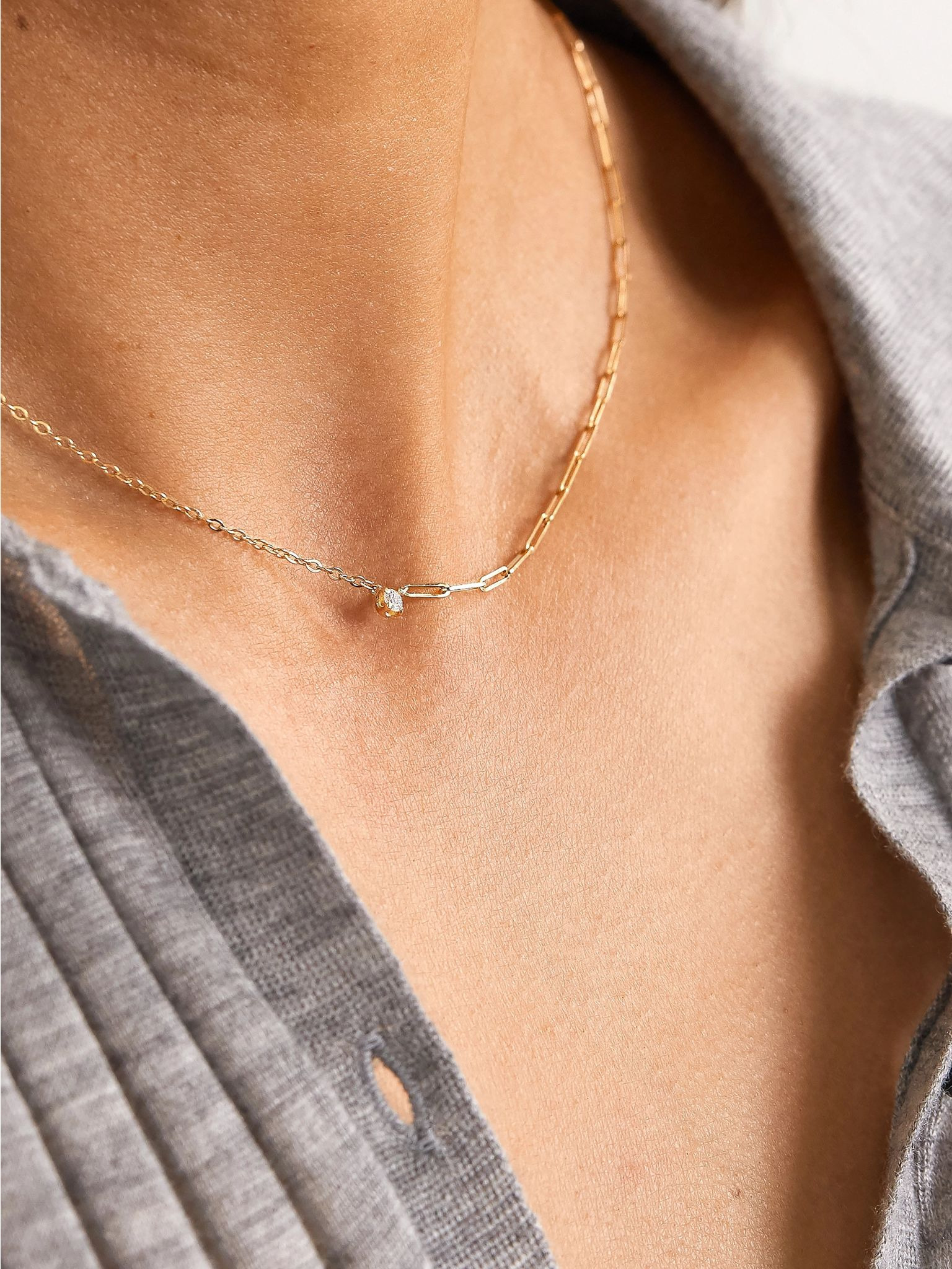 18-karat gold diamond necklace Gold - 5