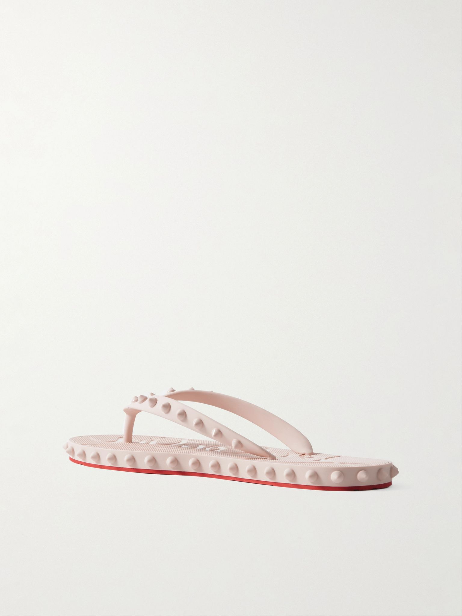 Super Loubi studded rubber flip flops Neutral - 3