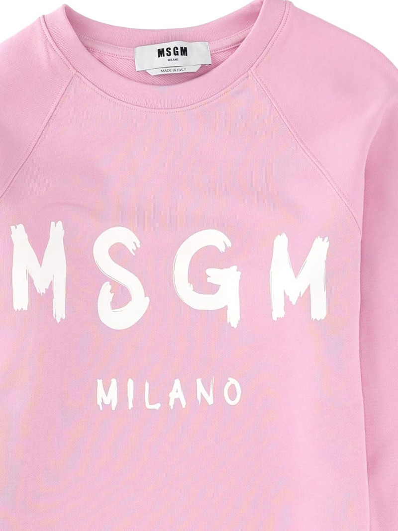 MSGM logo-print crew-neck sweatshirt outlook