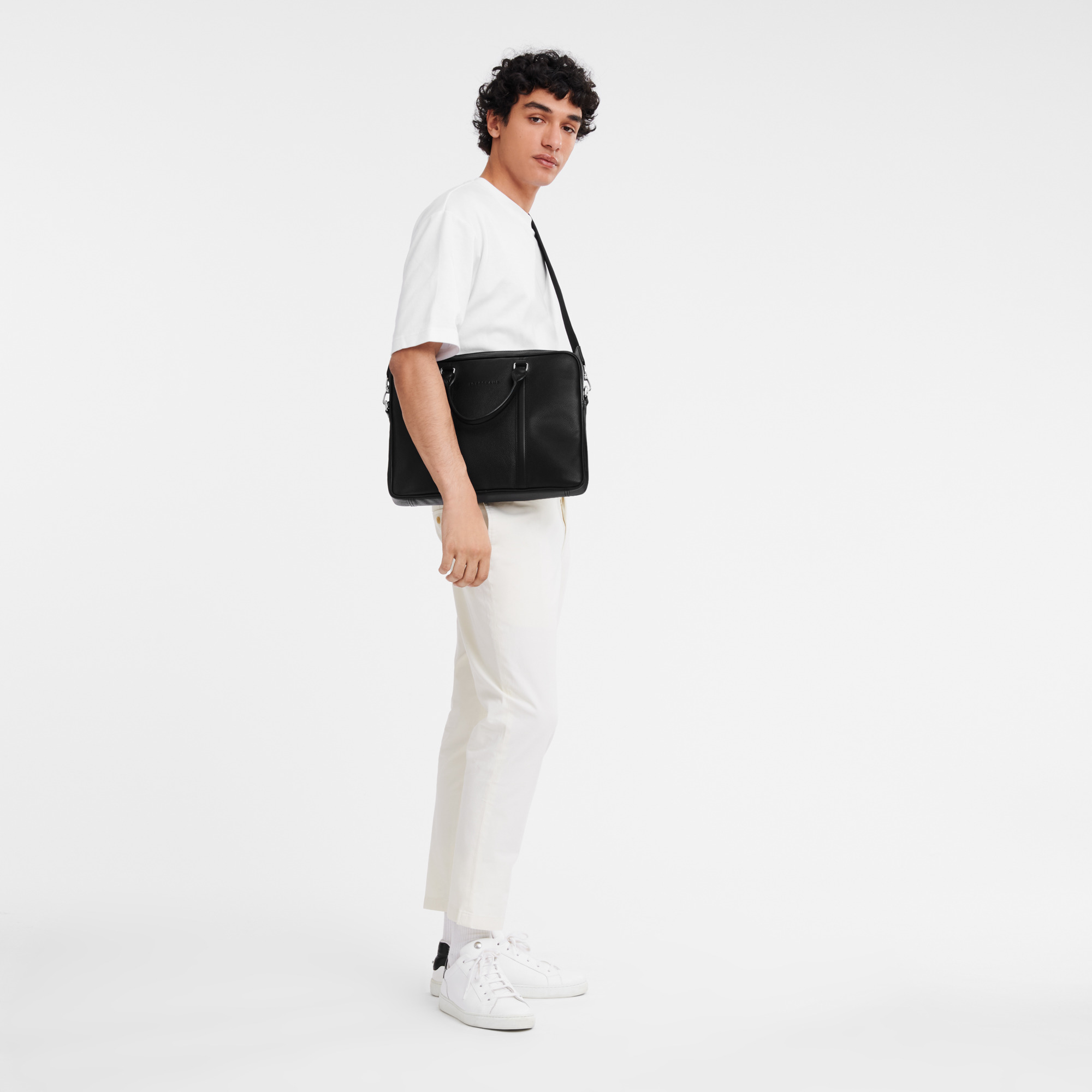 Le Foulonné M Briefcase Black - Leather - 2