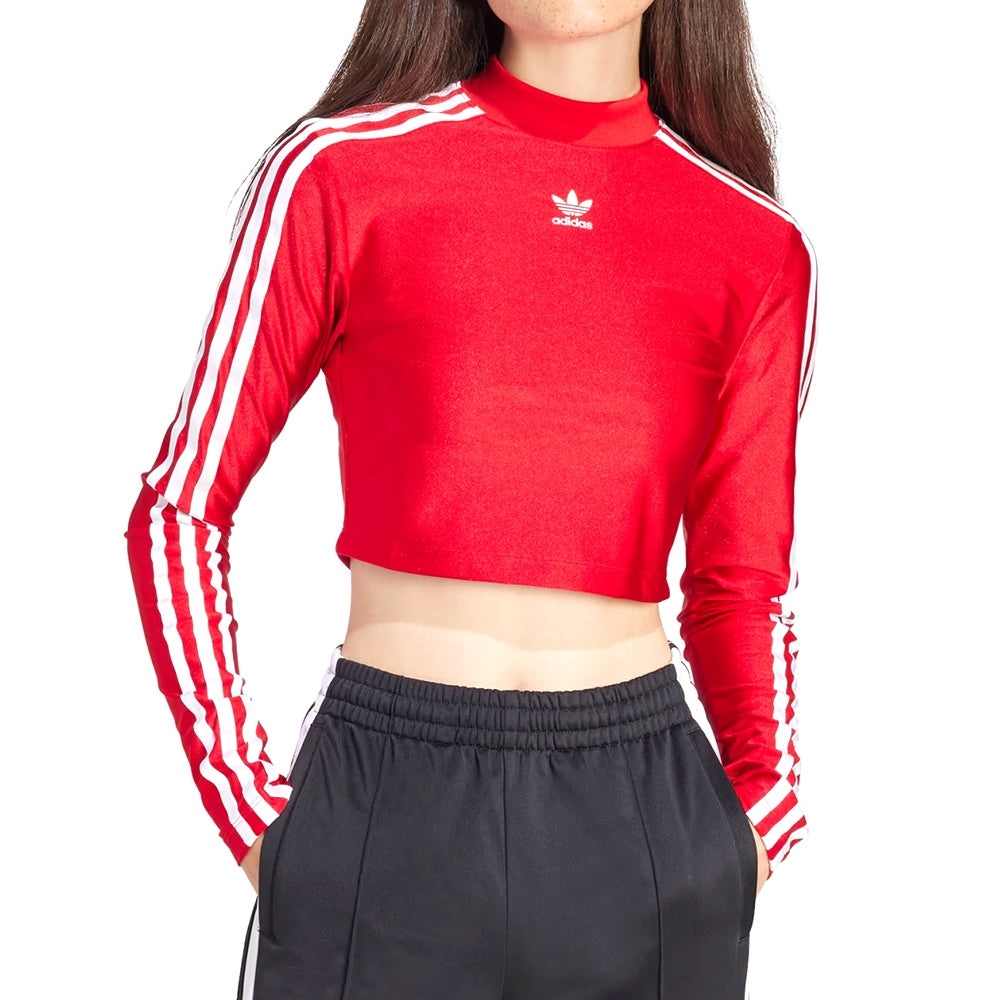 Red and white adidas crop top clearance