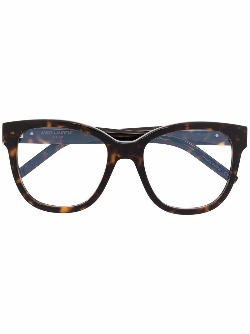 tortoiseshell-effect oversize-frame glasses 1