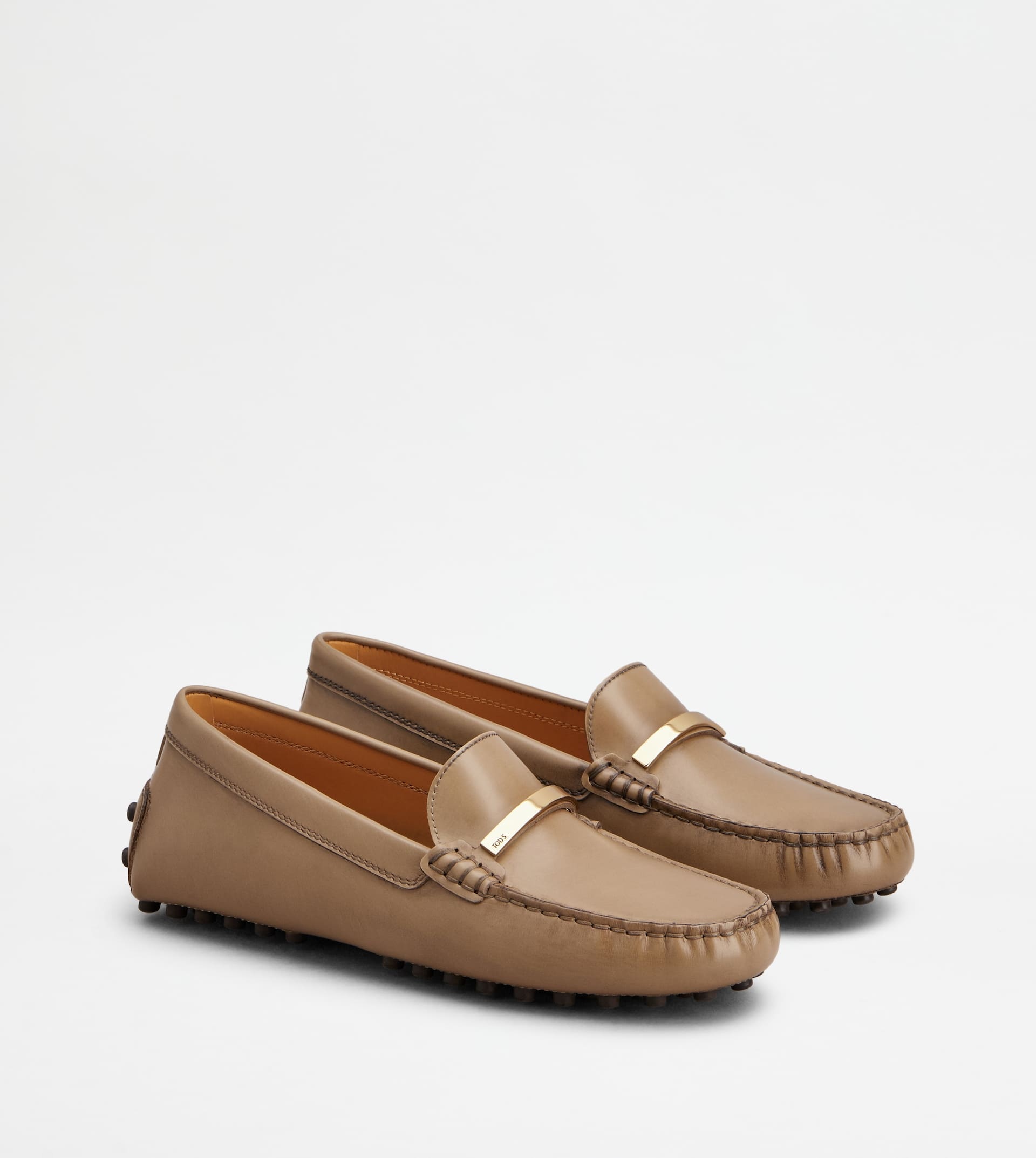 GOMMINO DRIVING SHOES IN LEATHER - BEIGE - 3