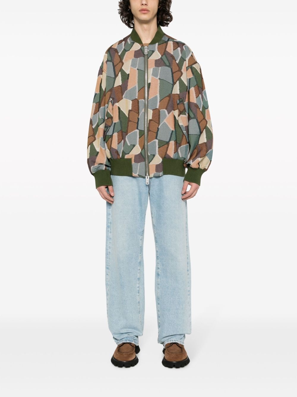 mosaic-patterned bomber jacket - 2