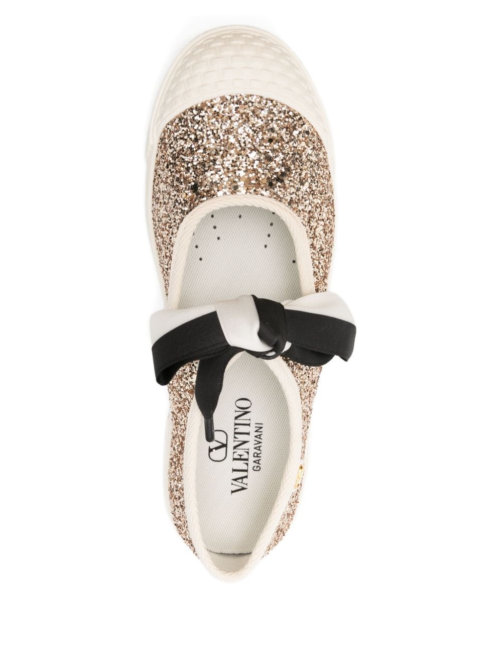 glittered bow-detail ballet flats - 4