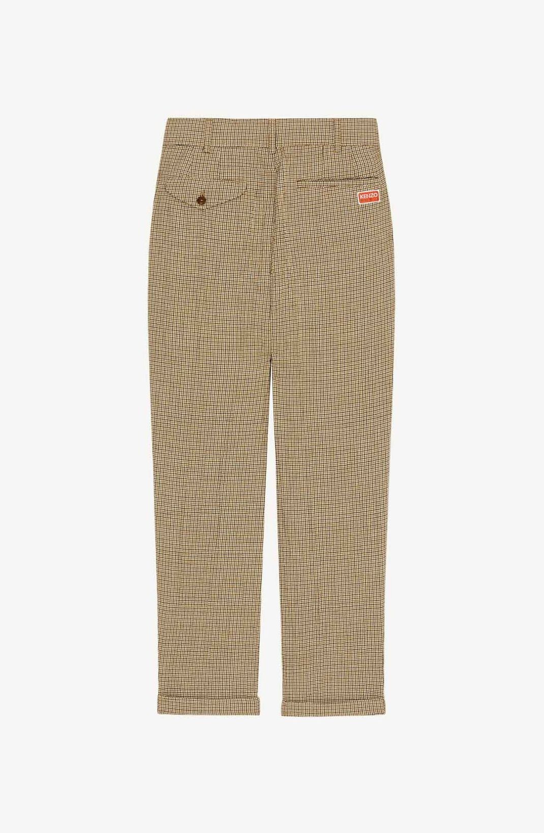 Checked pleated tailored trousers - 6