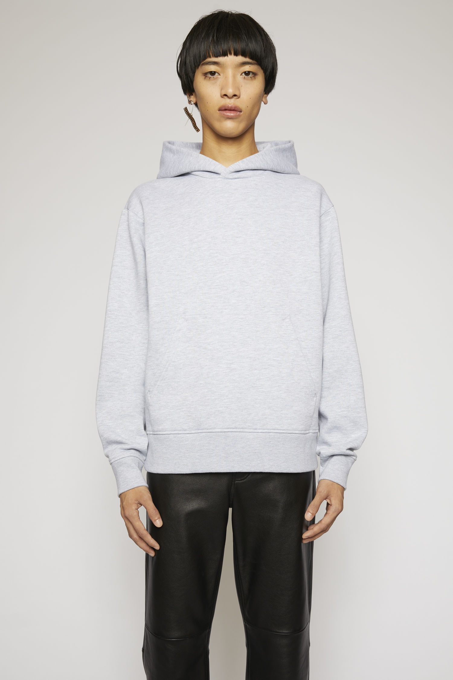 Classic fit hooded sweatshirt - Pale Grey Melange - 2