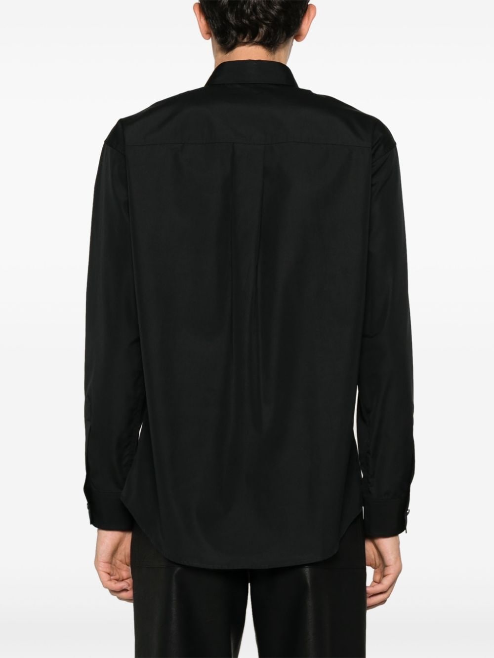 logo print poplin shirt - 4