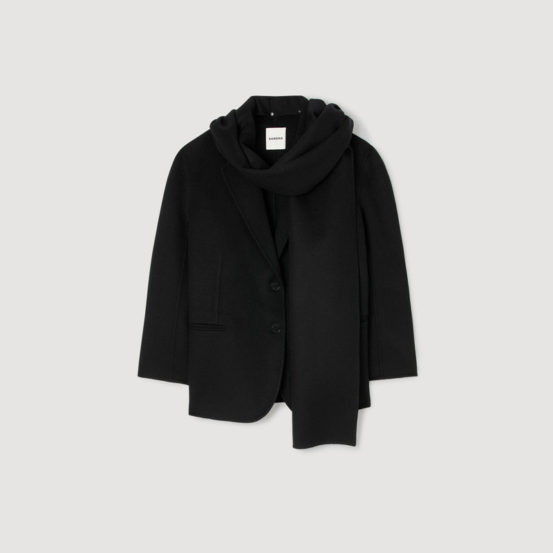 SHORT COAT WITH REMOVABLE SCARF 1