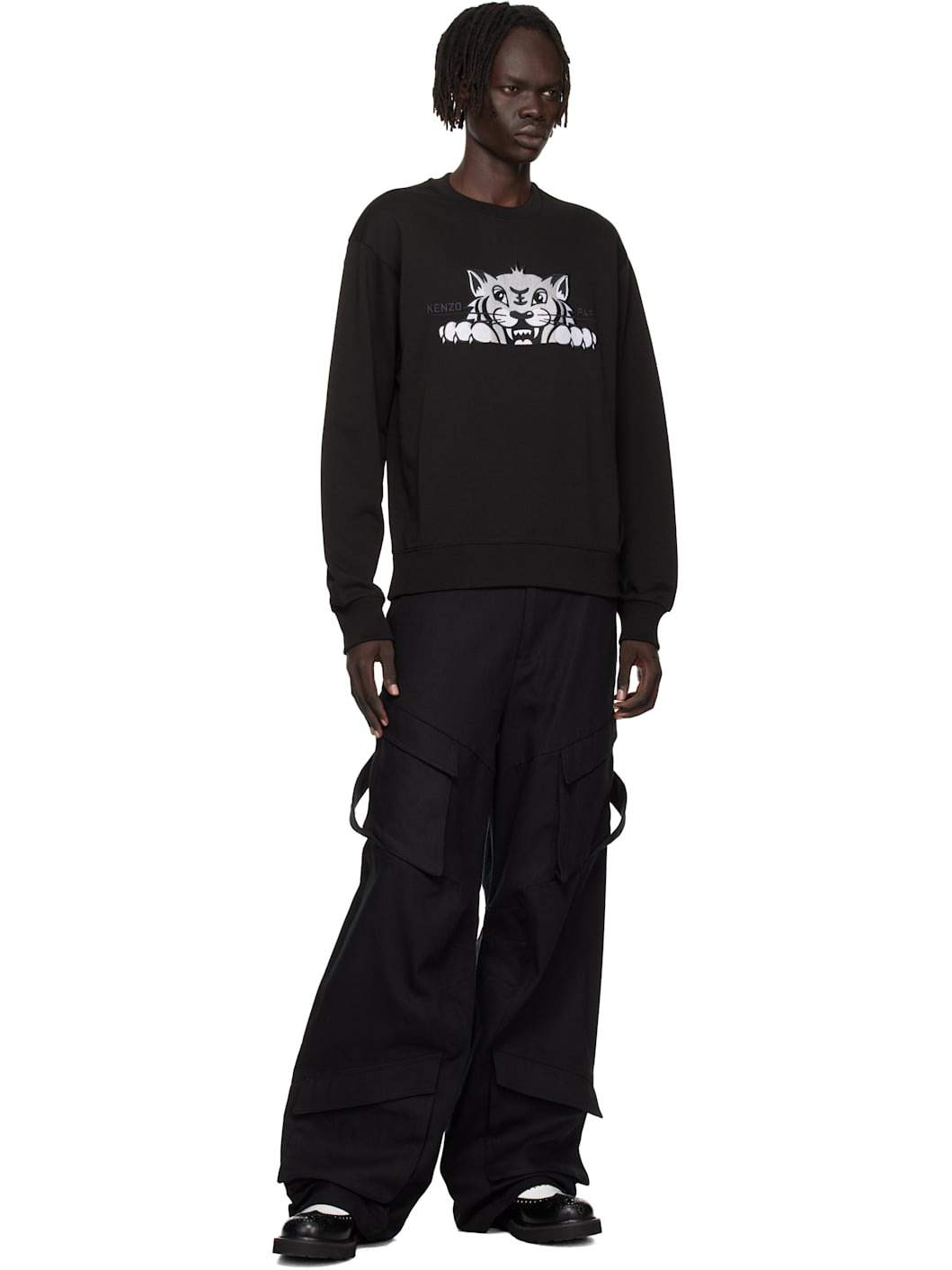 Black Kenzo Paris 'KENZO Happy Tiger' Embroidered Sweatshirt - 4