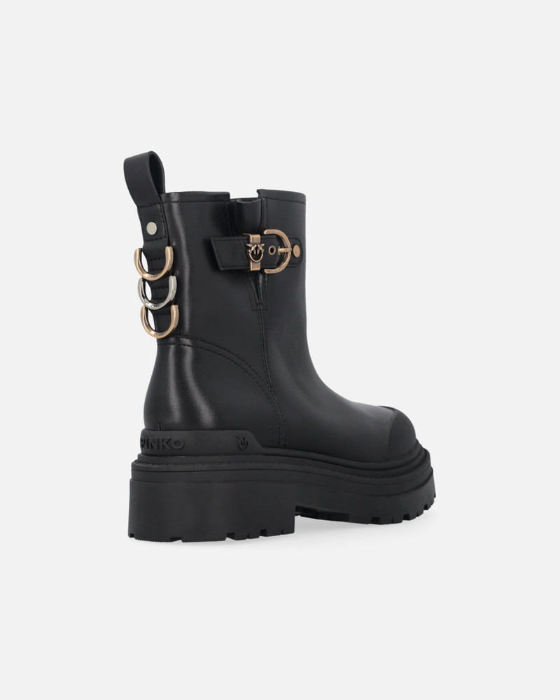 LEATHER BOOTIES WITH LOVE BIRDS LOGO 3