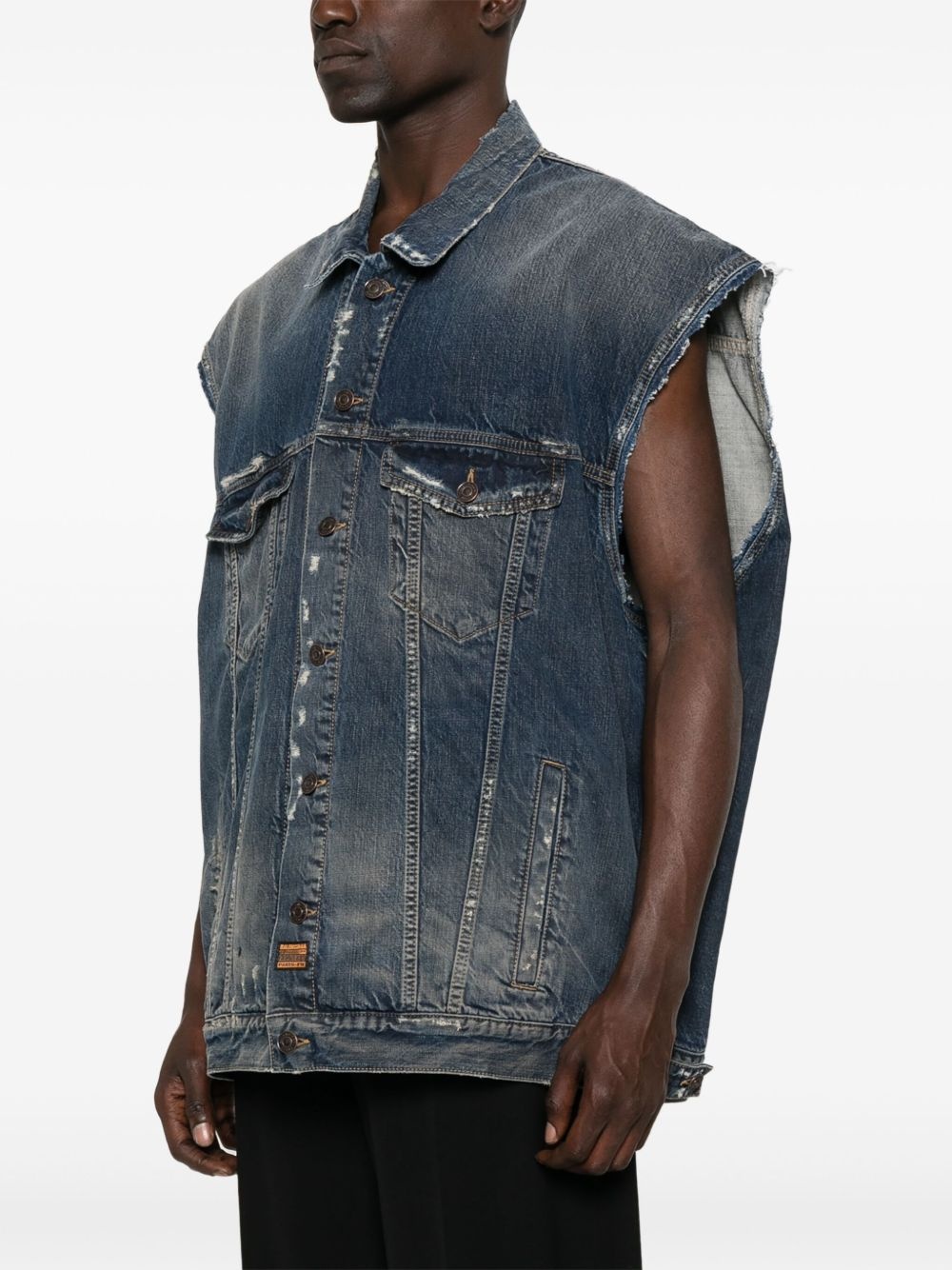 denim gilet - 3