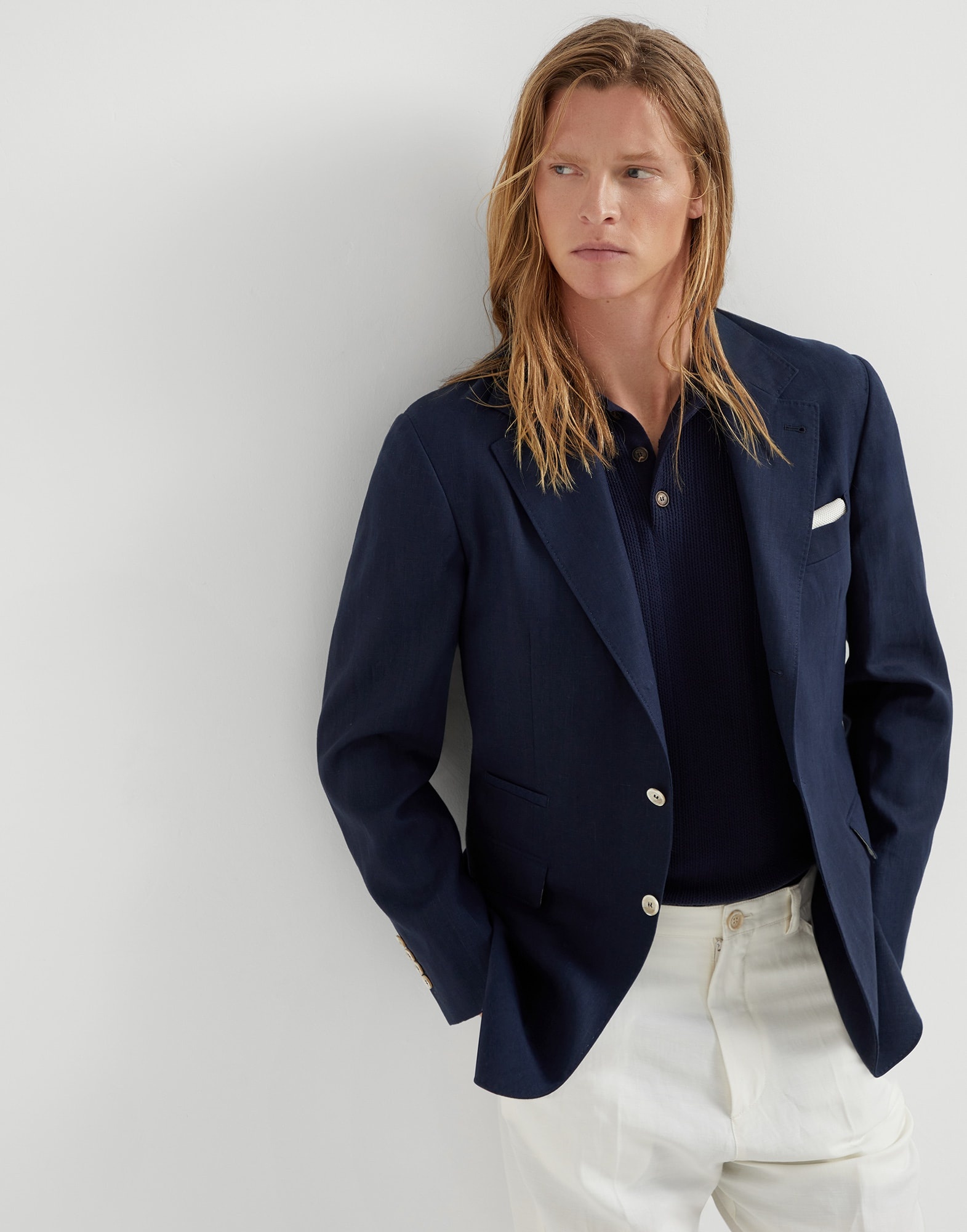 Linen deconstructed blazer - 4