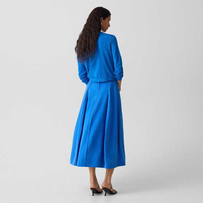 Theory Curved Flare Skirt in Relaxed Silk outlook