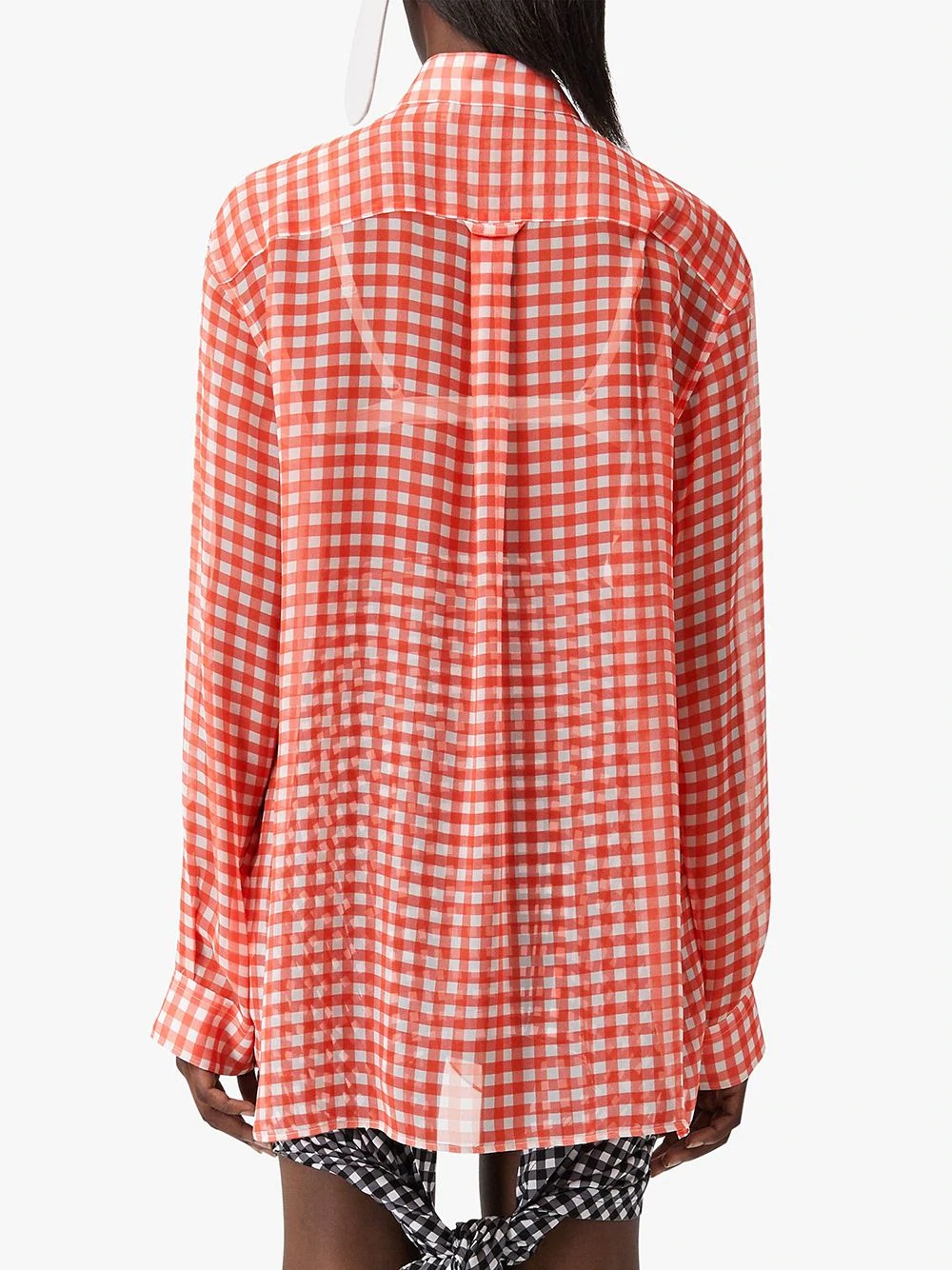 gingham pussy-bow blouse - 4