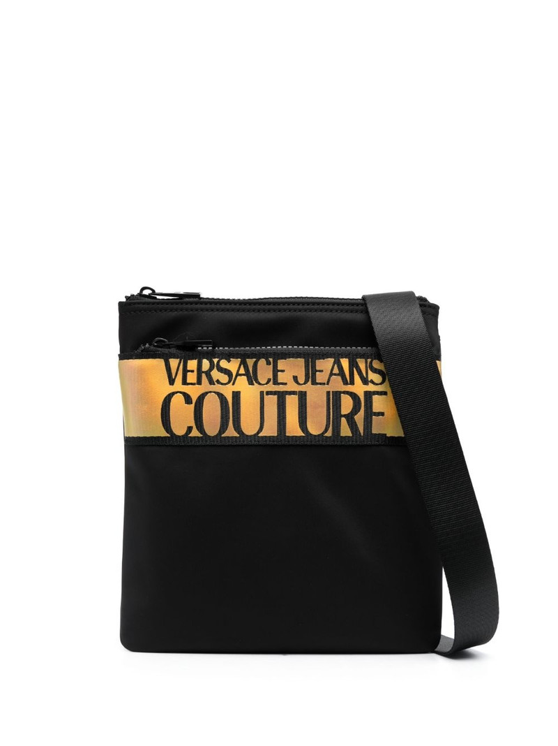 logo-print zip-fastening shoulder bag 1