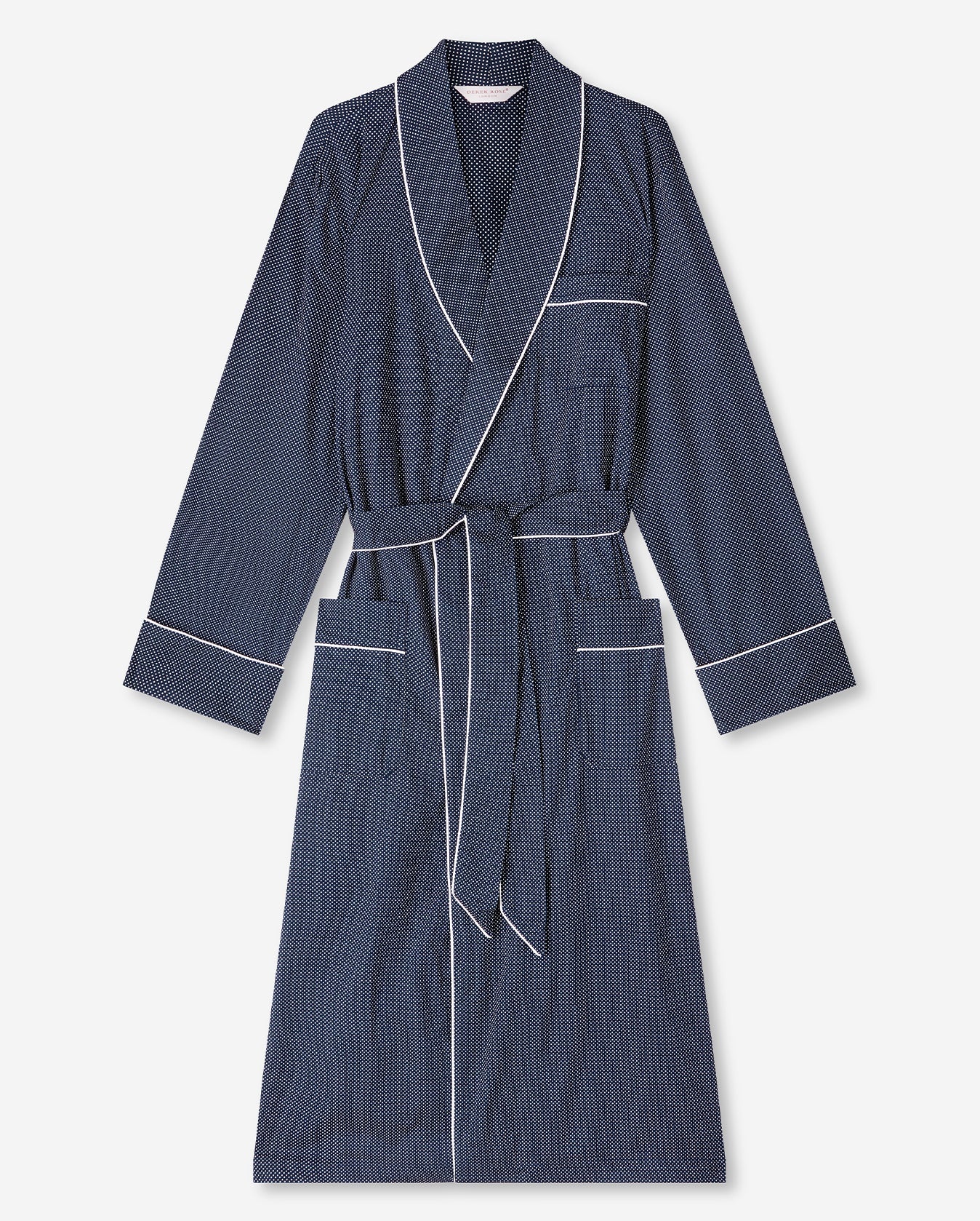 Plaza Robe With Piping - Navy - 3