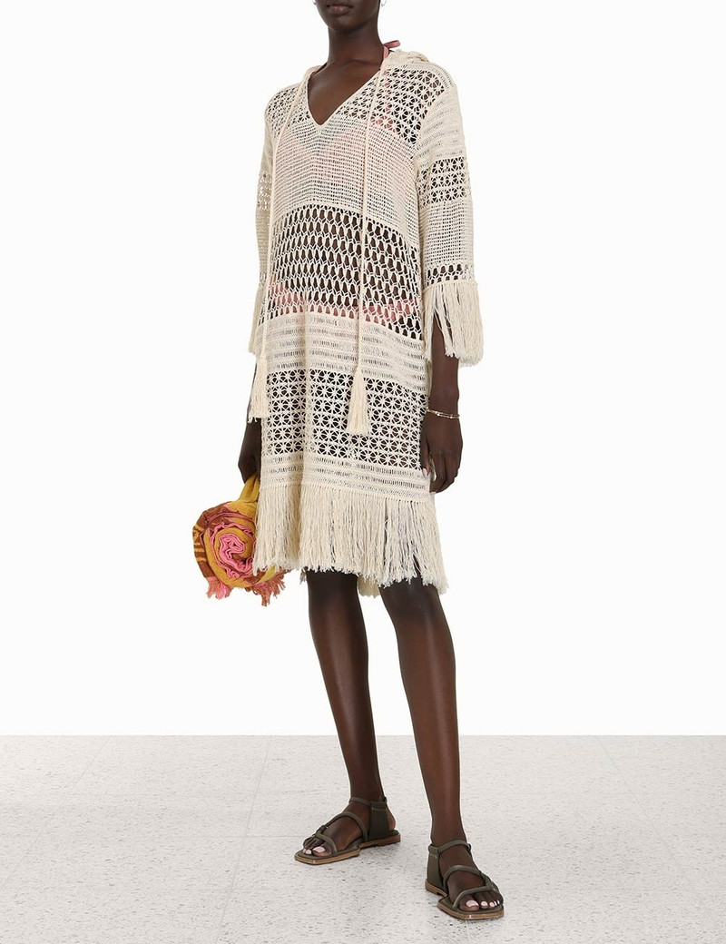 Zimmermann LAUREL KNIT FRINGE PONCHO outlook