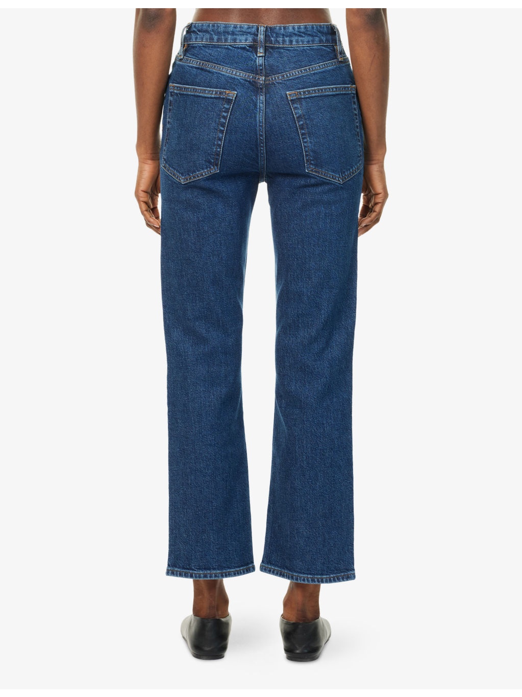 The Ruler Crop Five-Pockets Straight-Leg High-Rise Stretch-Denim Jeans - 4