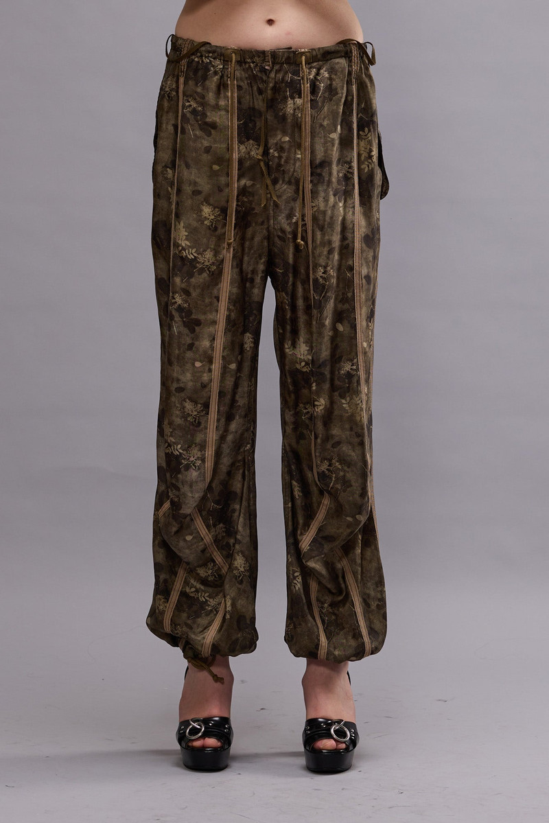 R13 BALLOON PANTS WITH DOUBLE SEAM - OLIVE FLORAL - R13 outlook