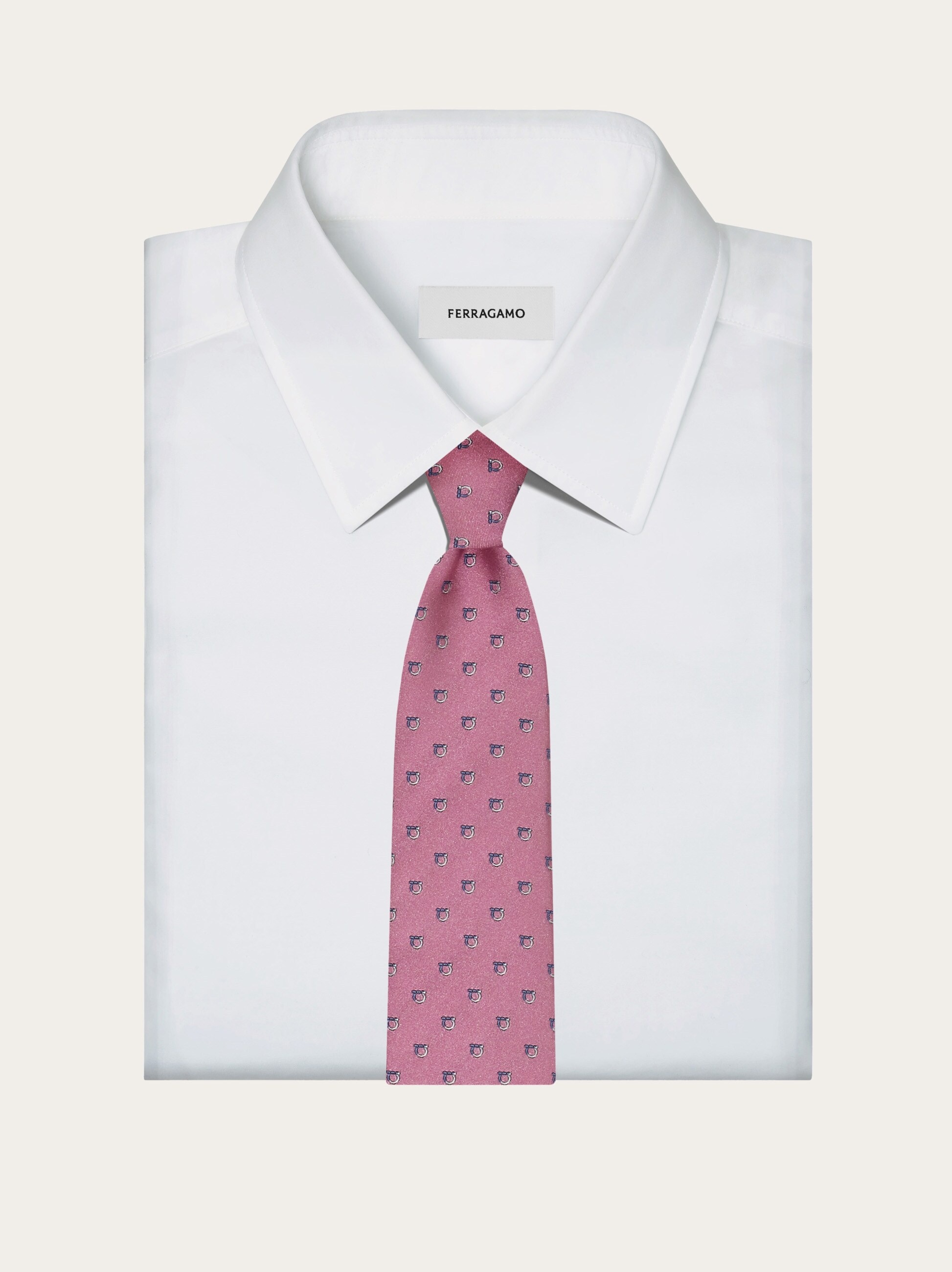 Two tone Gancini jacquard tie - 4