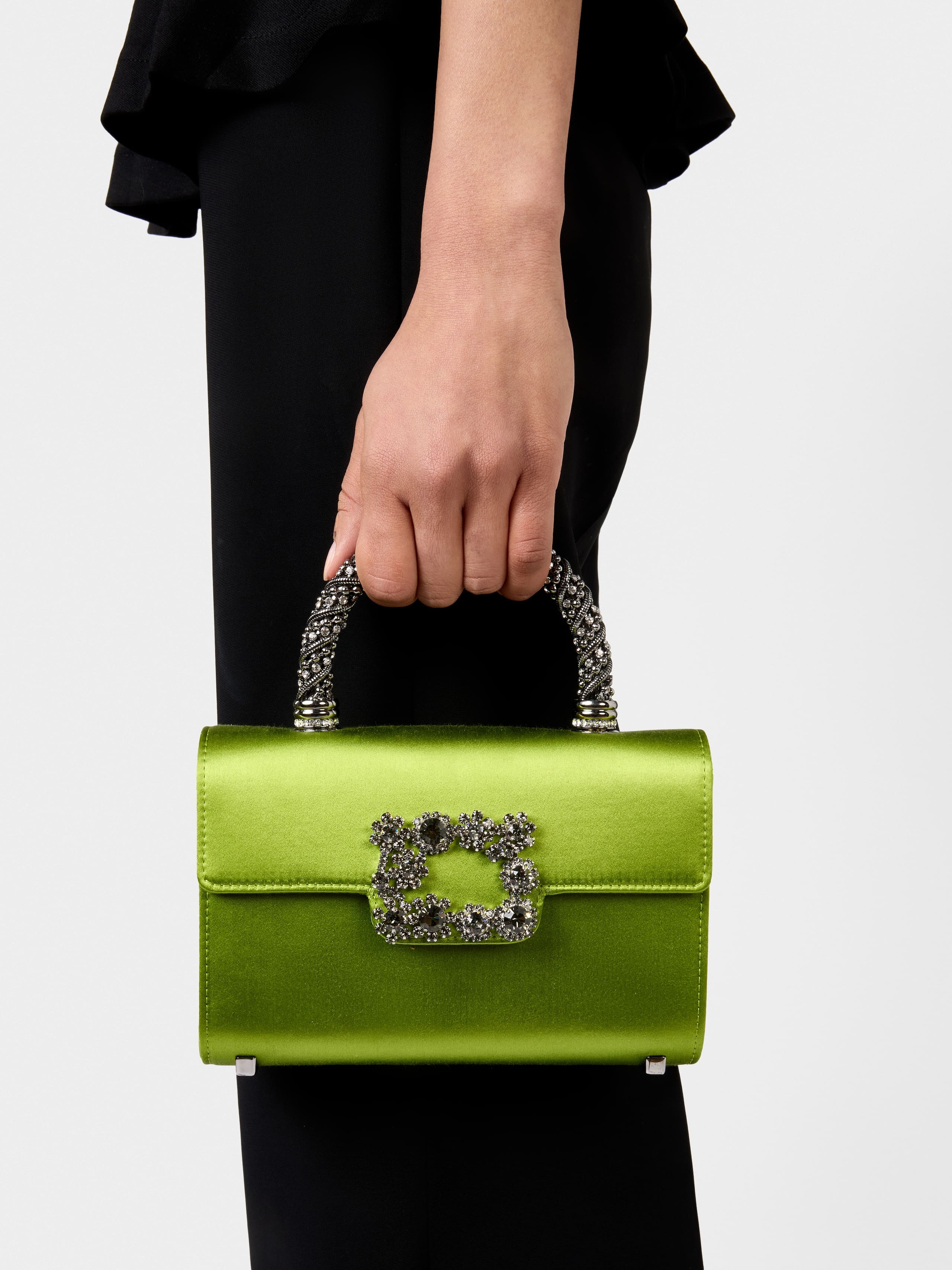 Jewel Efflorescence Mini Bag in satin - 10