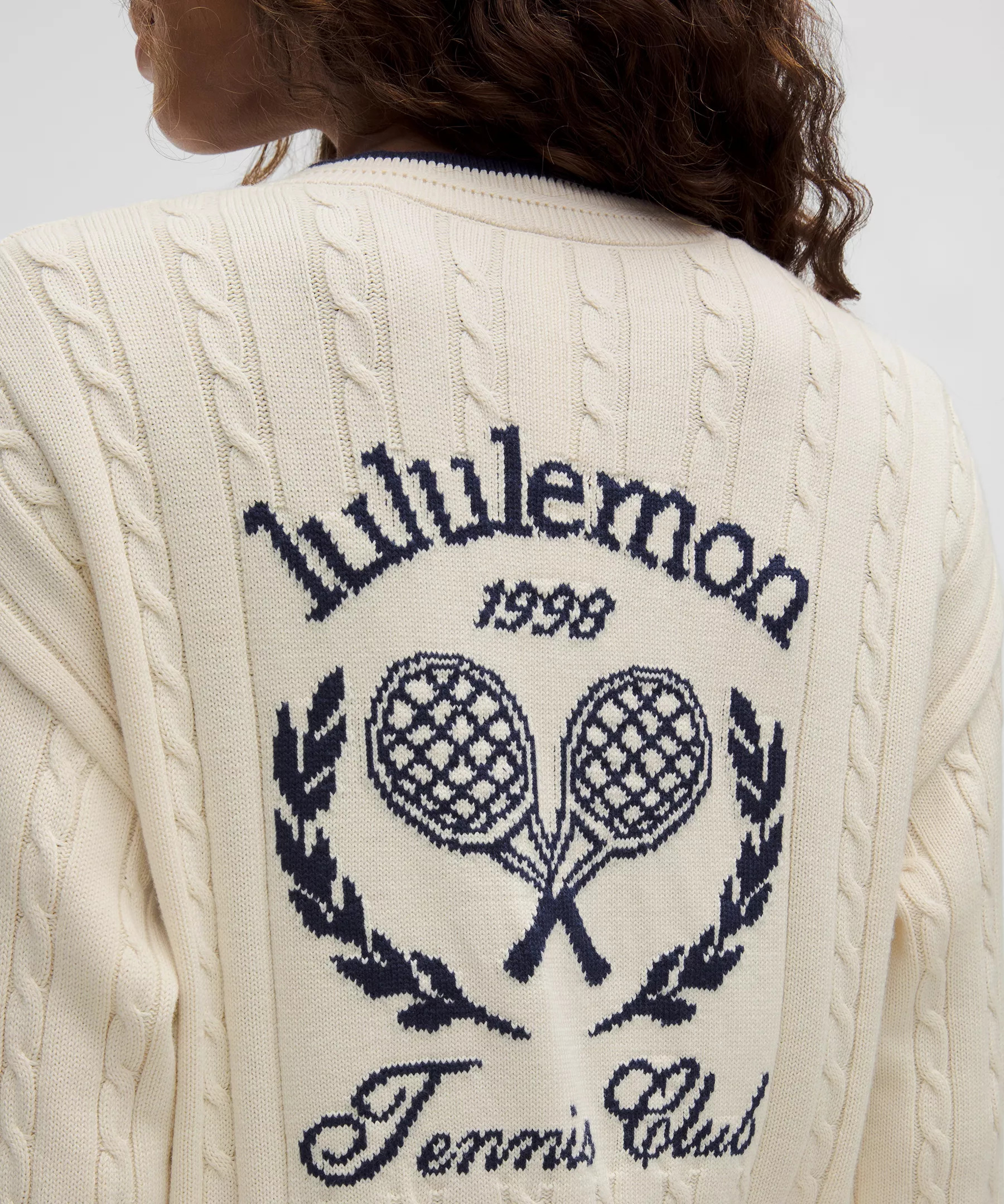 Cotton-Blend Cable-Knit Cardigan *Tennis Club - 5