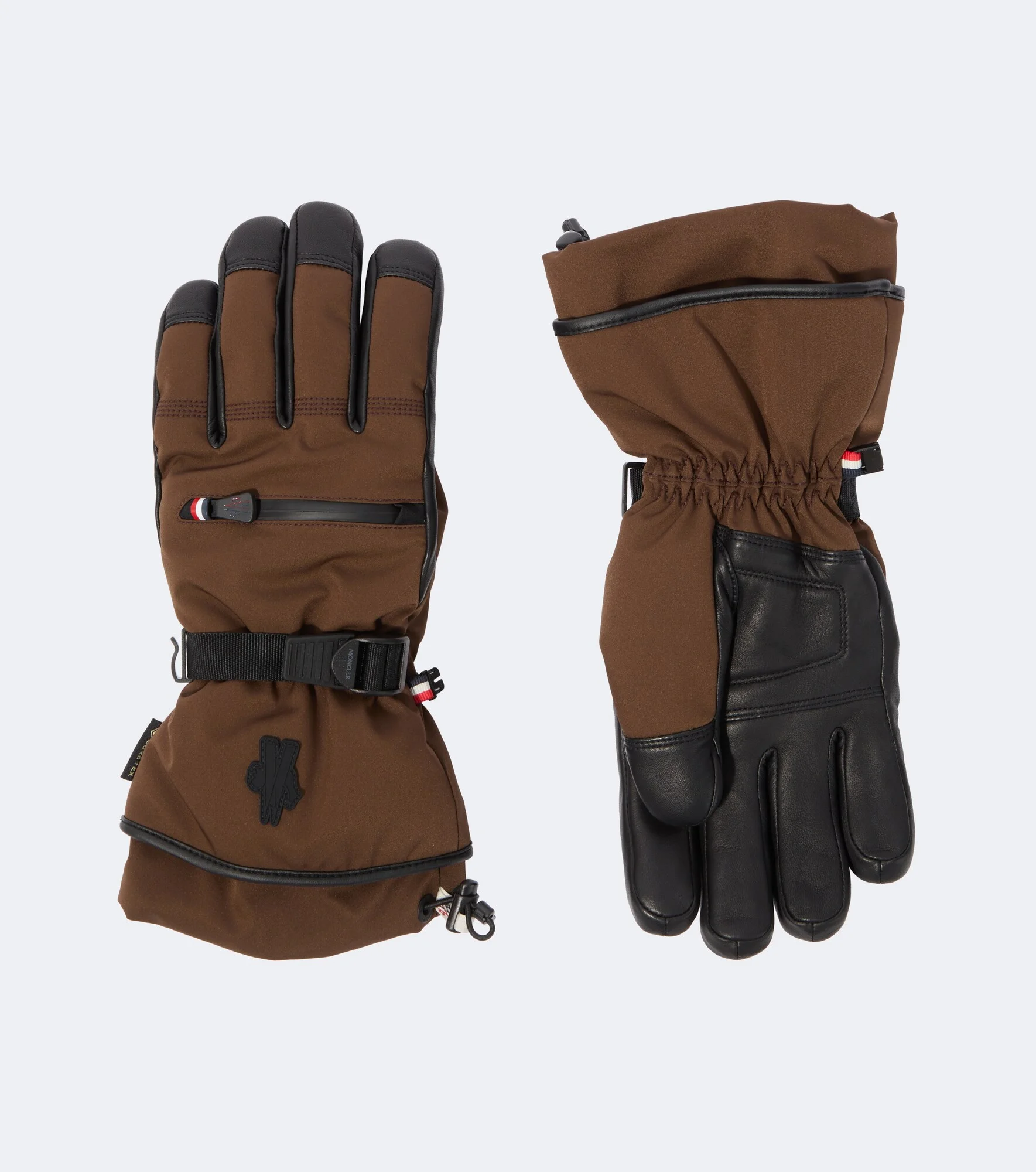 Leather-trimmed ski gloves - 1