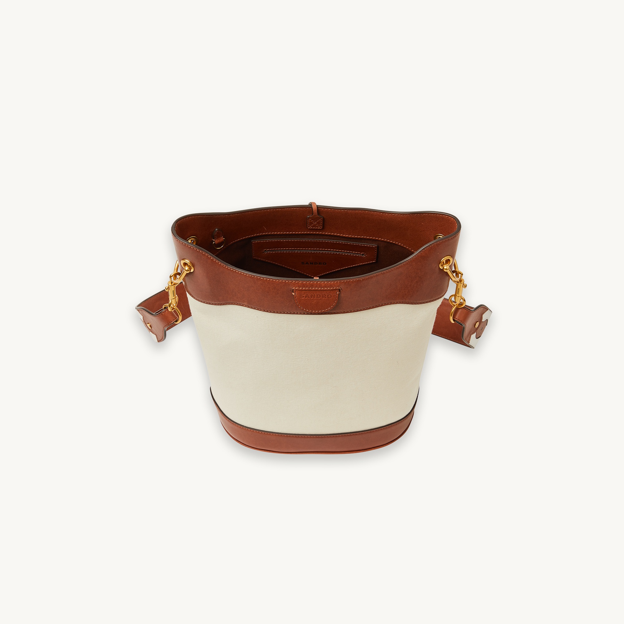 City bag in leather and canvas - 6