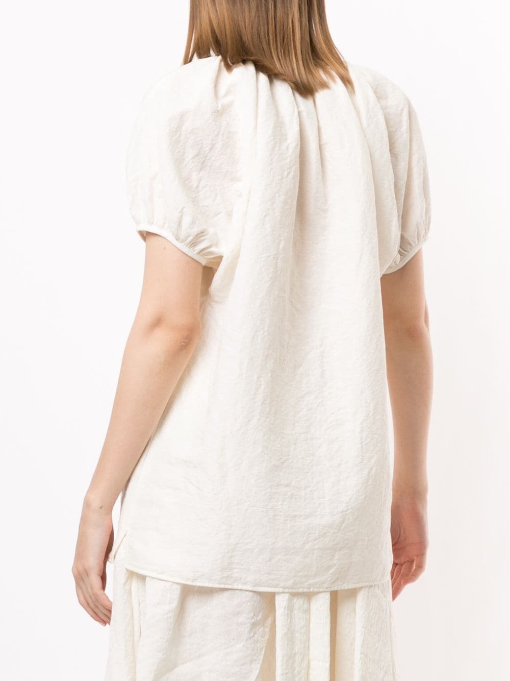 cap sleeve cut-out detail blouse - 4