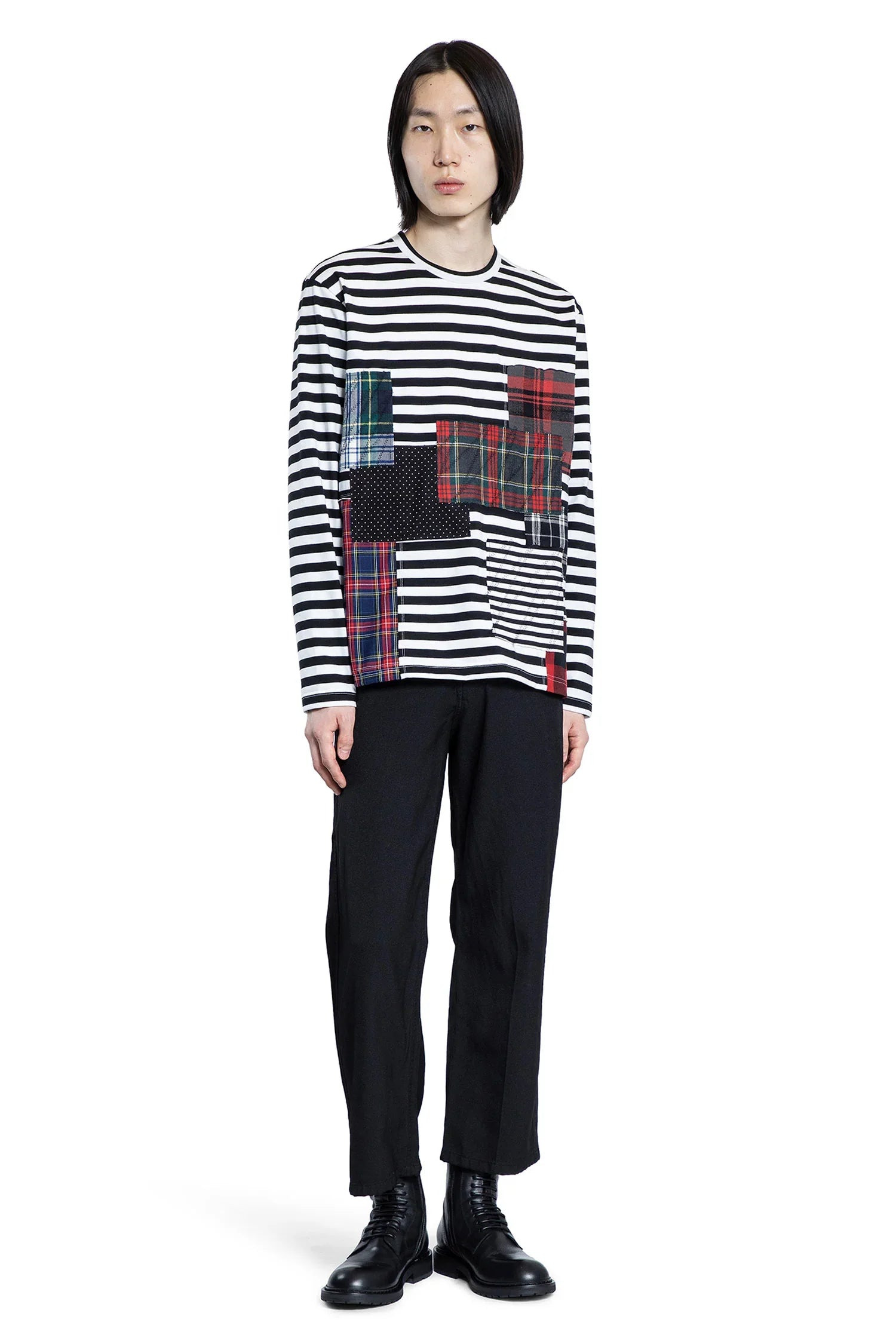 Jersey-Patchwork-Long-Sleeve-T-Shirt - 4