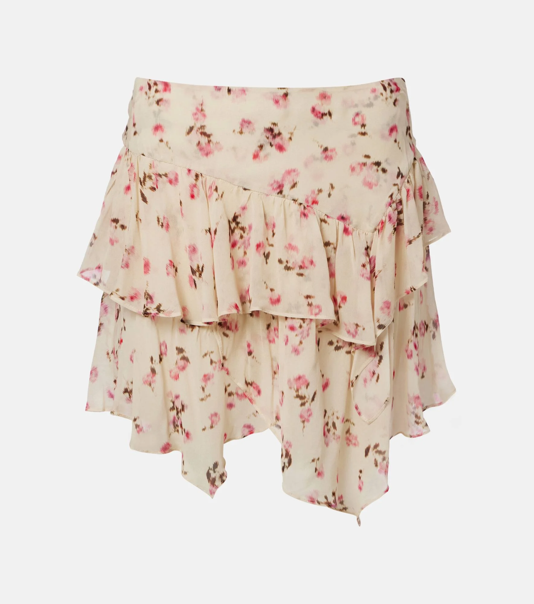 Floral ruffled miniskirt - 1