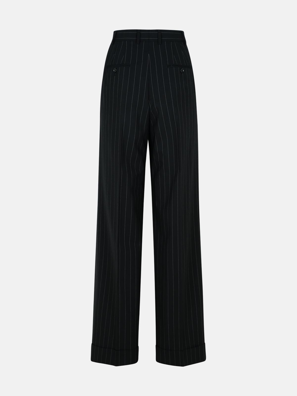 BLACK VIRGIN WOOL TROUSERS - 3