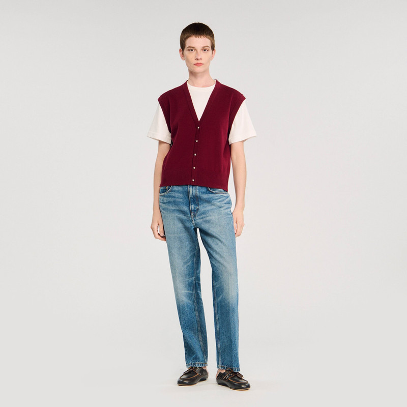 Sandro TWO-TONE WOOL AND CASHMERE SWEATER outlook