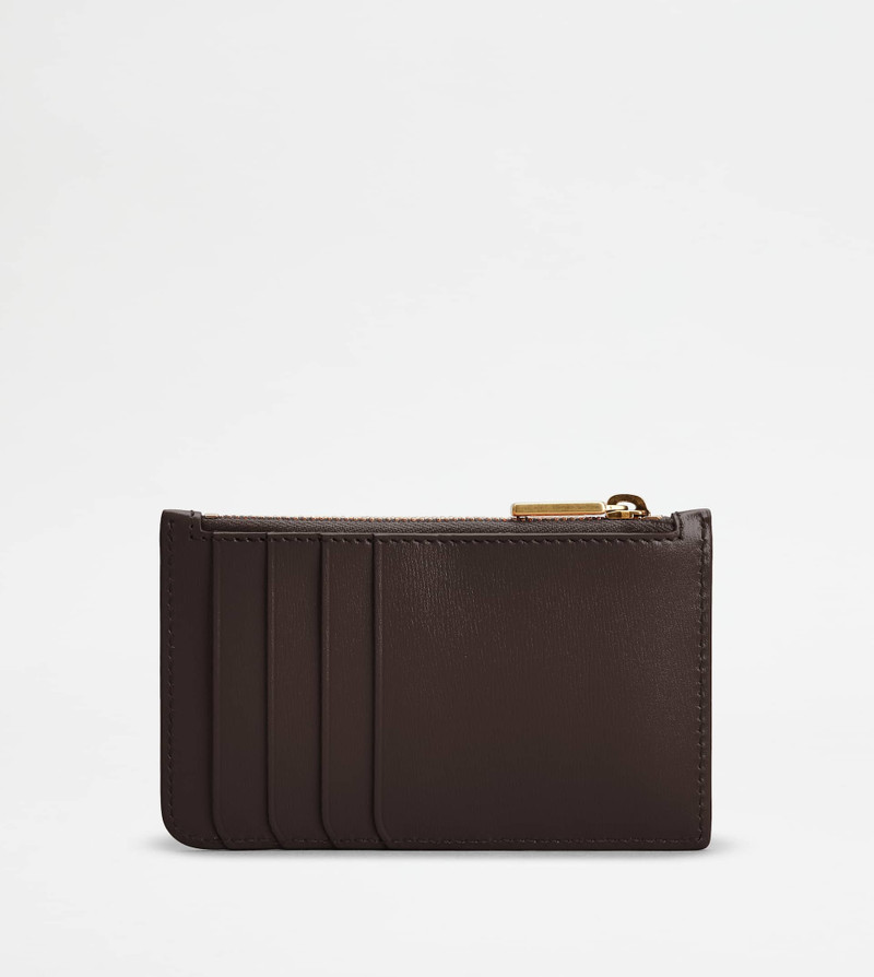 Tod's TOD'S CARD HOLDER IN LEATHER - BROWN outlook