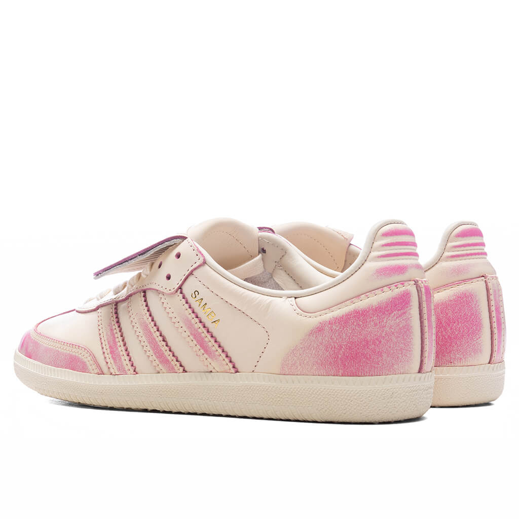 WOMEN'S SAMBA LONG TONGUE - CREAM WHITE/SHOCK PINK - 3