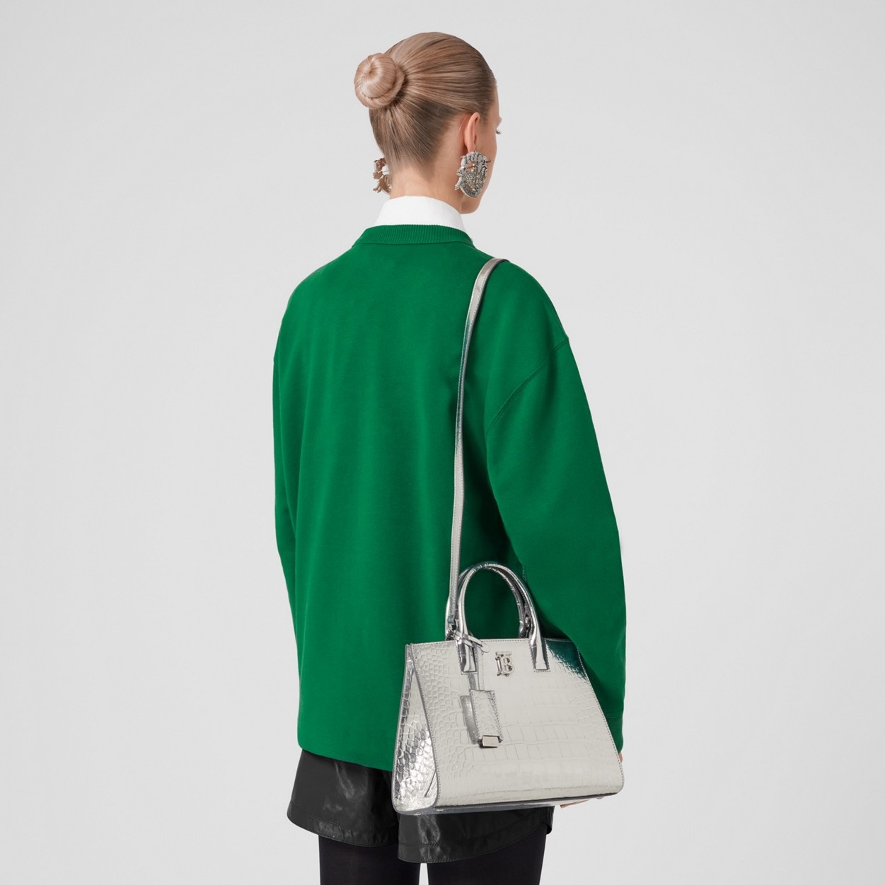 Metallic Embossed Leather Mini Frances Bag - 11