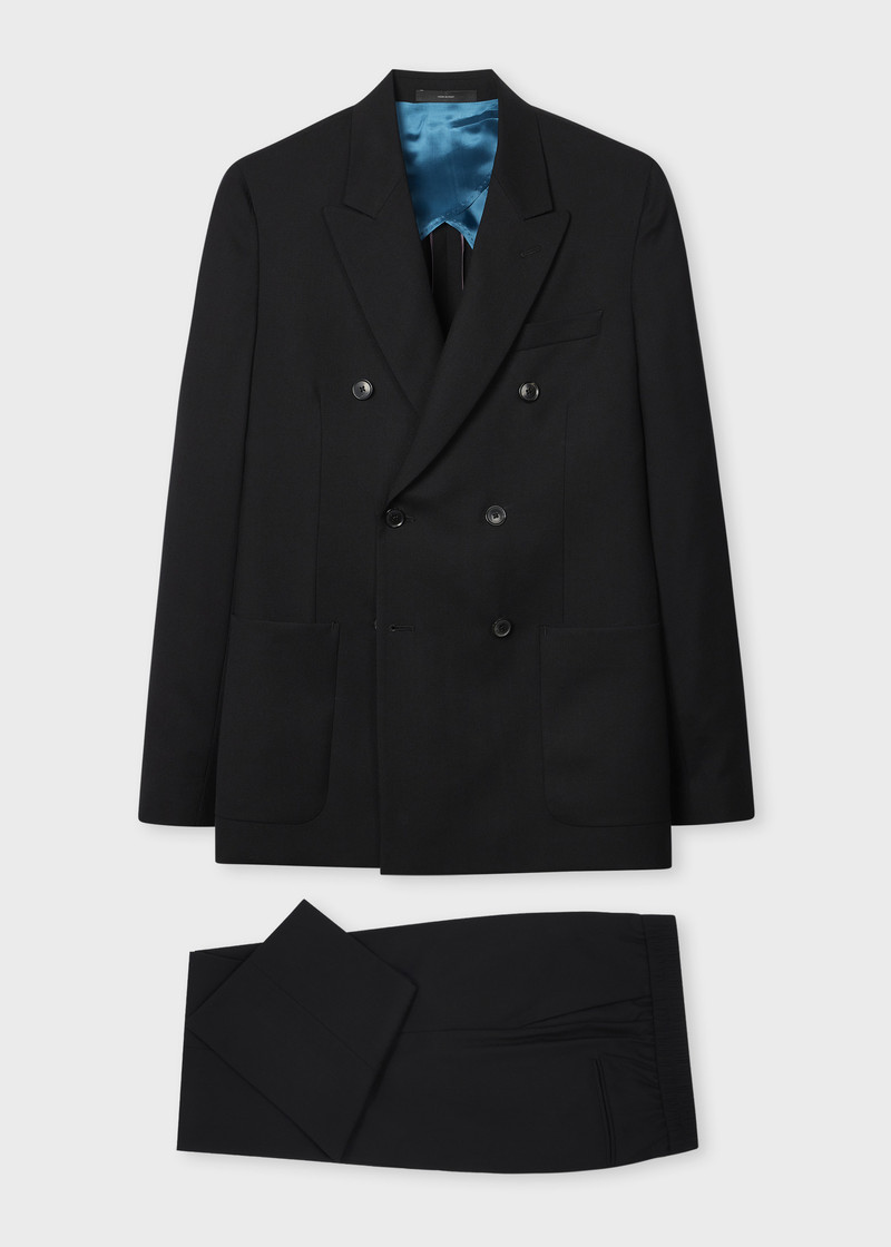 Black 'Suit To Travel In' Double-Breasted Suit 1