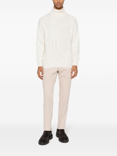 Canali patch-detail roll-neck jumper outlook