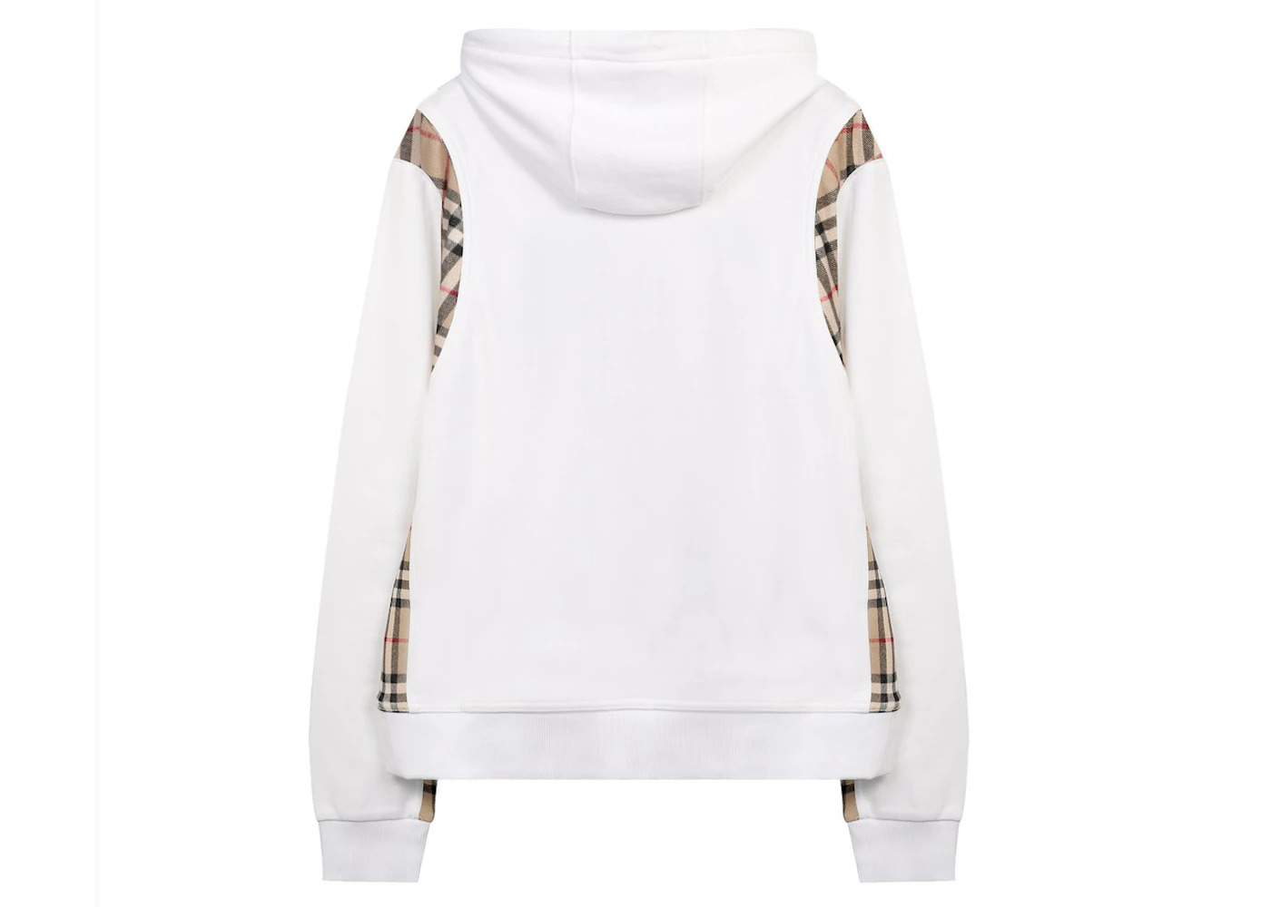 Burberry Vintage Check Panel Oversized Hoodie White - 2