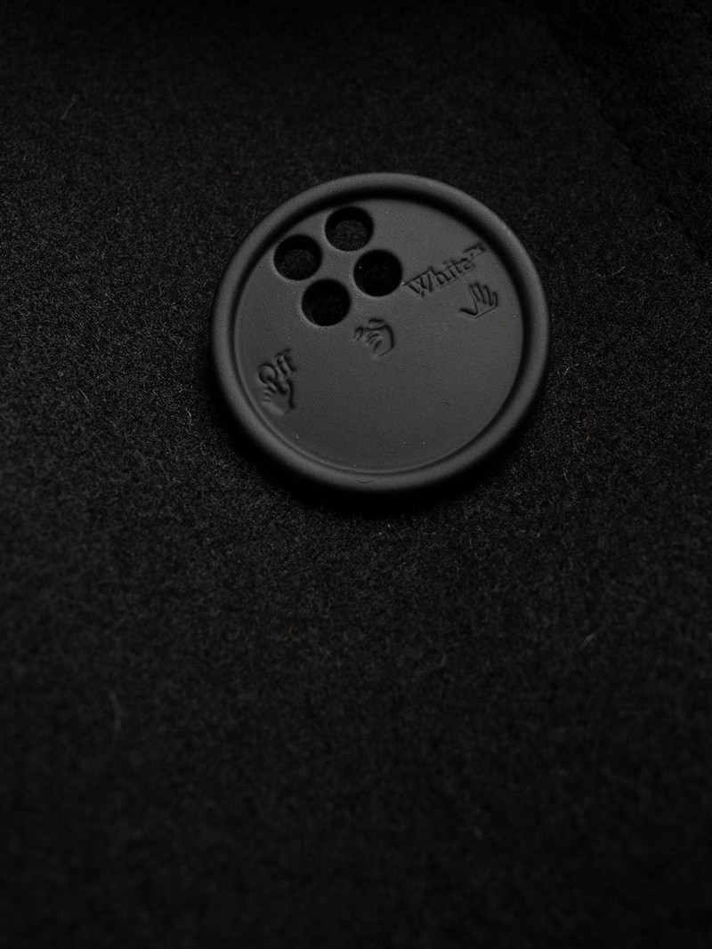 logo embellished single-breasted coat 7