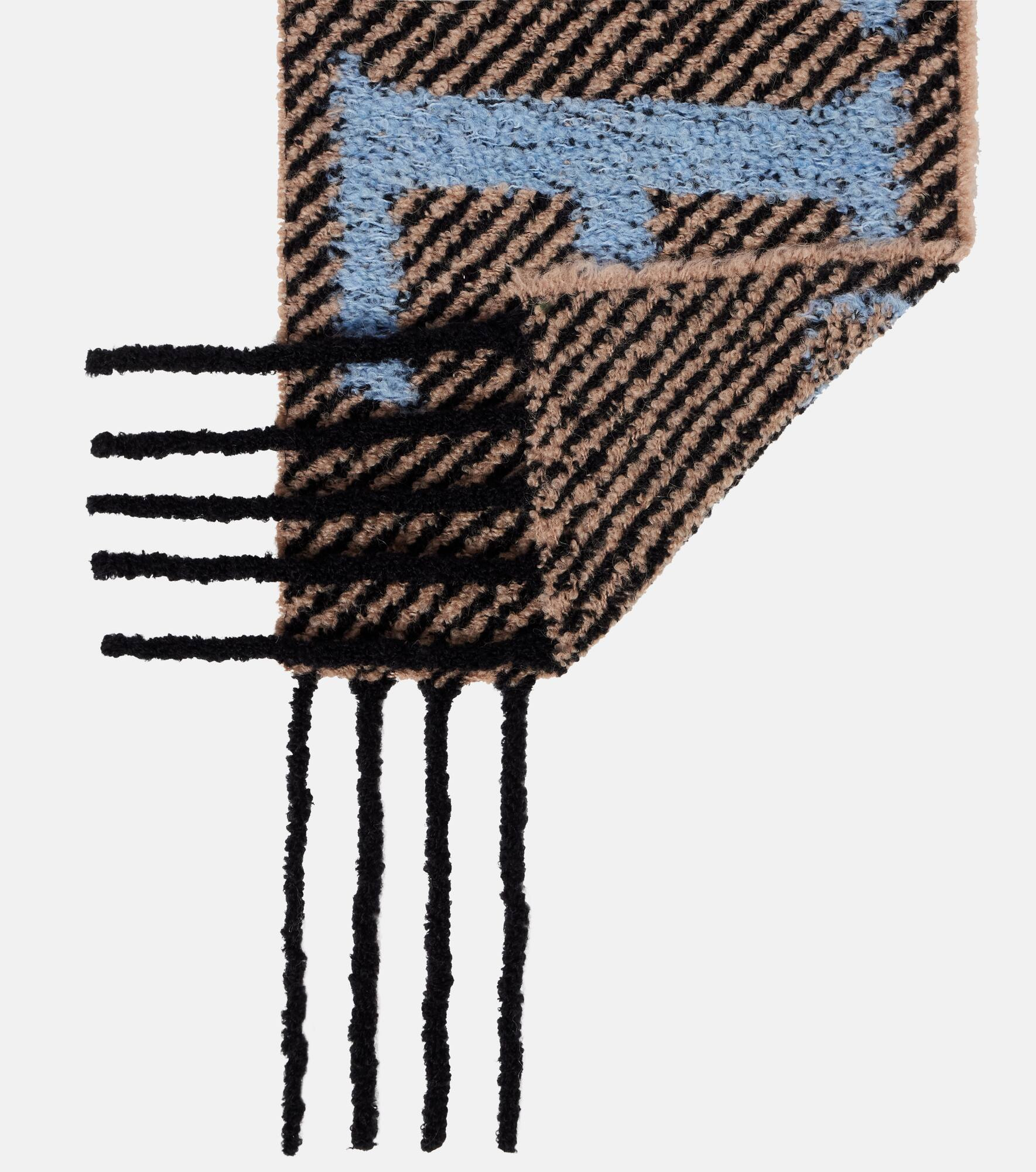 Logo alpaca and wool-blend scarf - 5