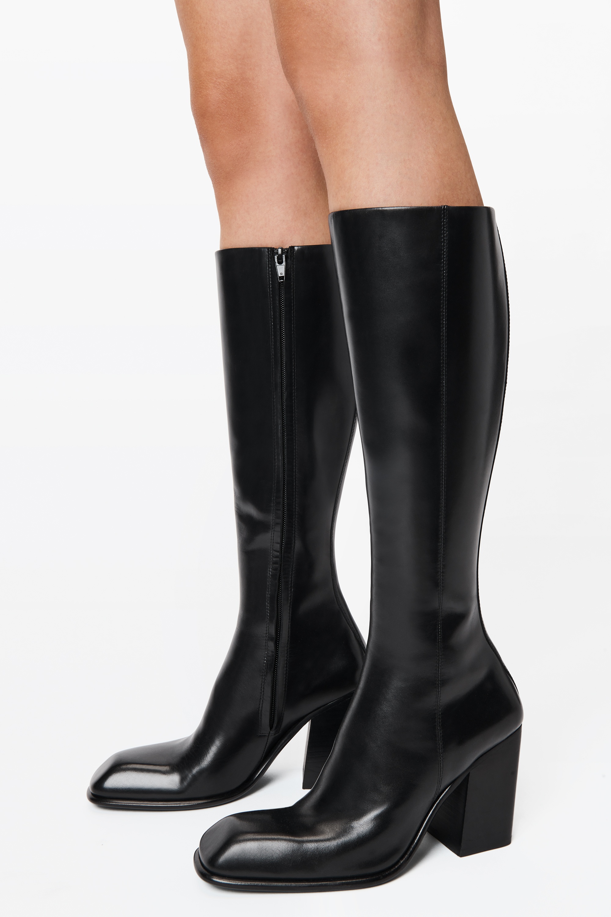 throttle 95mm knee-high boot in leather - 3