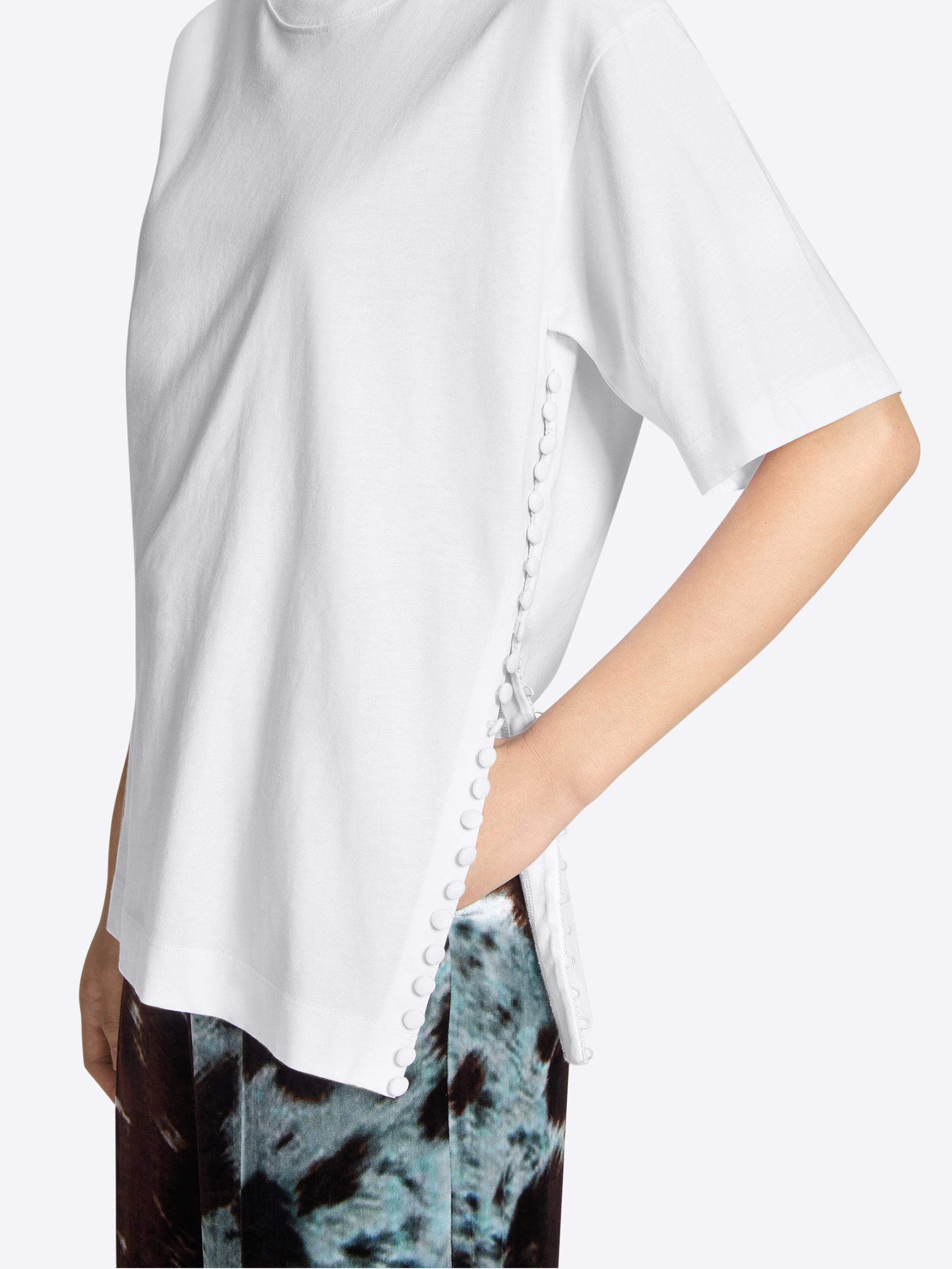BUTTONED COTTON TEE - 5